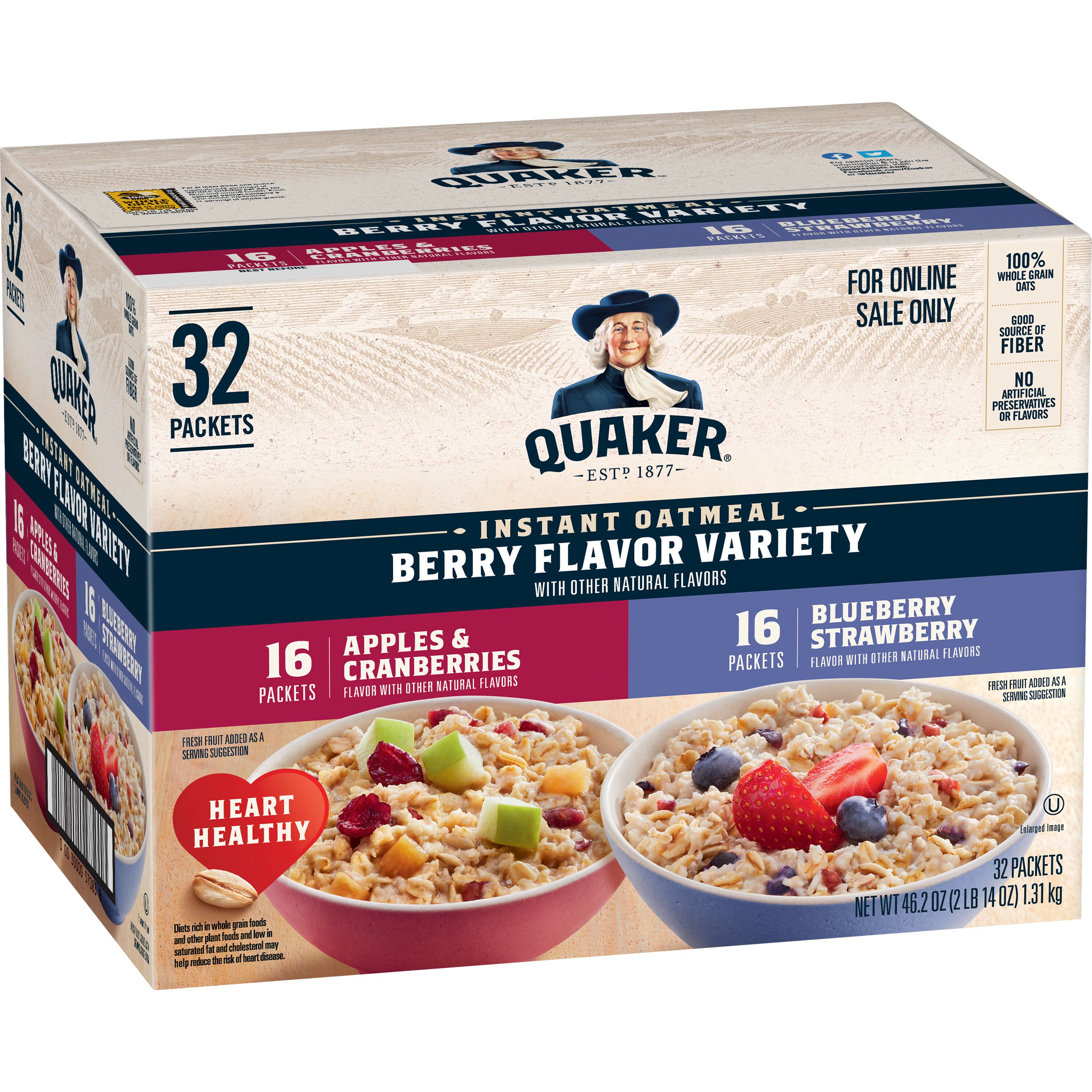 Quaker, Berry Flavor Instant Oatmeal Variety Pack thumbnail