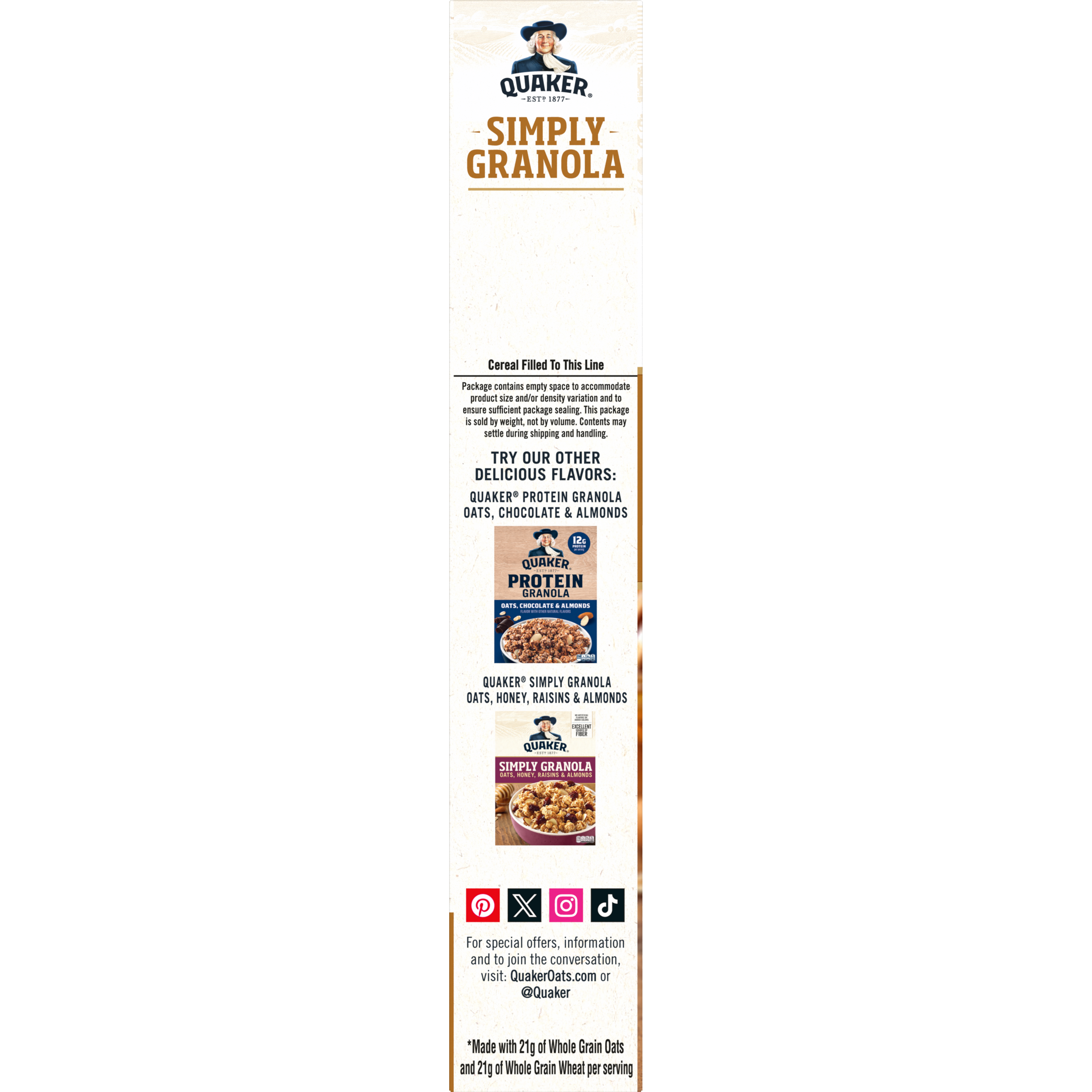Quaker, Simply Granola, Oats, Honey & Almonds, Granola thumbnail