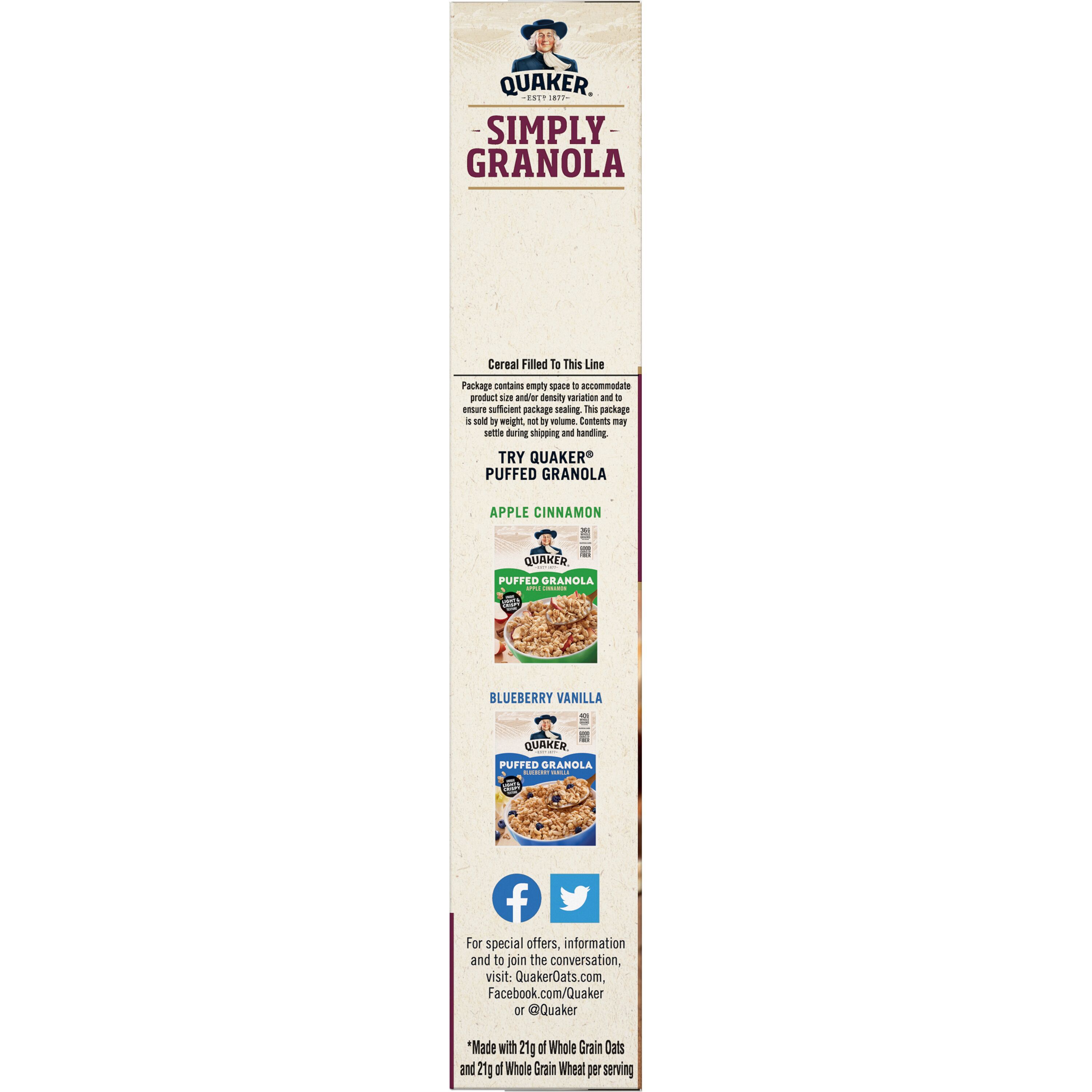 Quaker, Simply Granola, Oats, Honey, Raisins & Almonds, Granola thumbnail