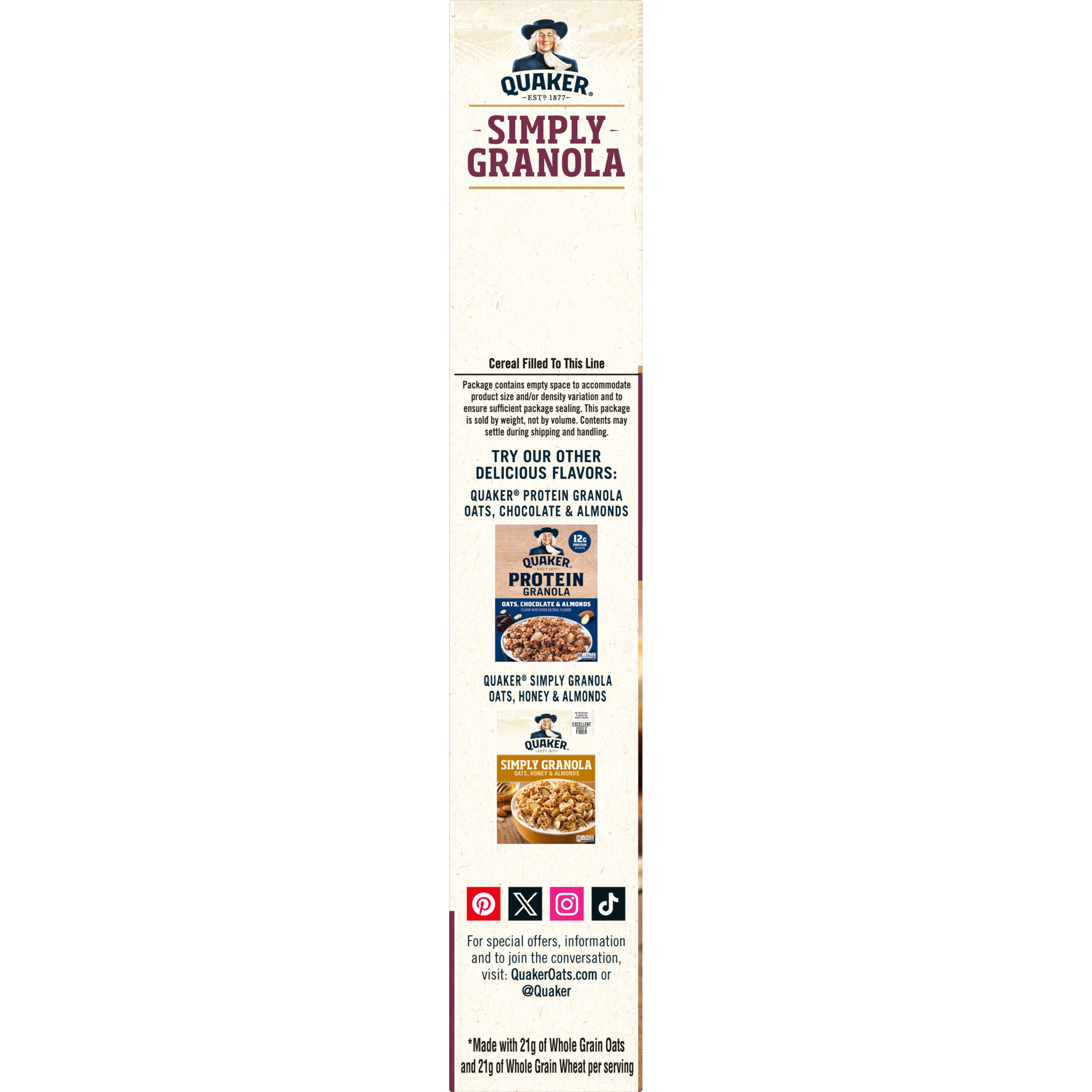 Quaker, Simply Granola, Oats, Honey, Raisins & Almonds, Granola thumbnail