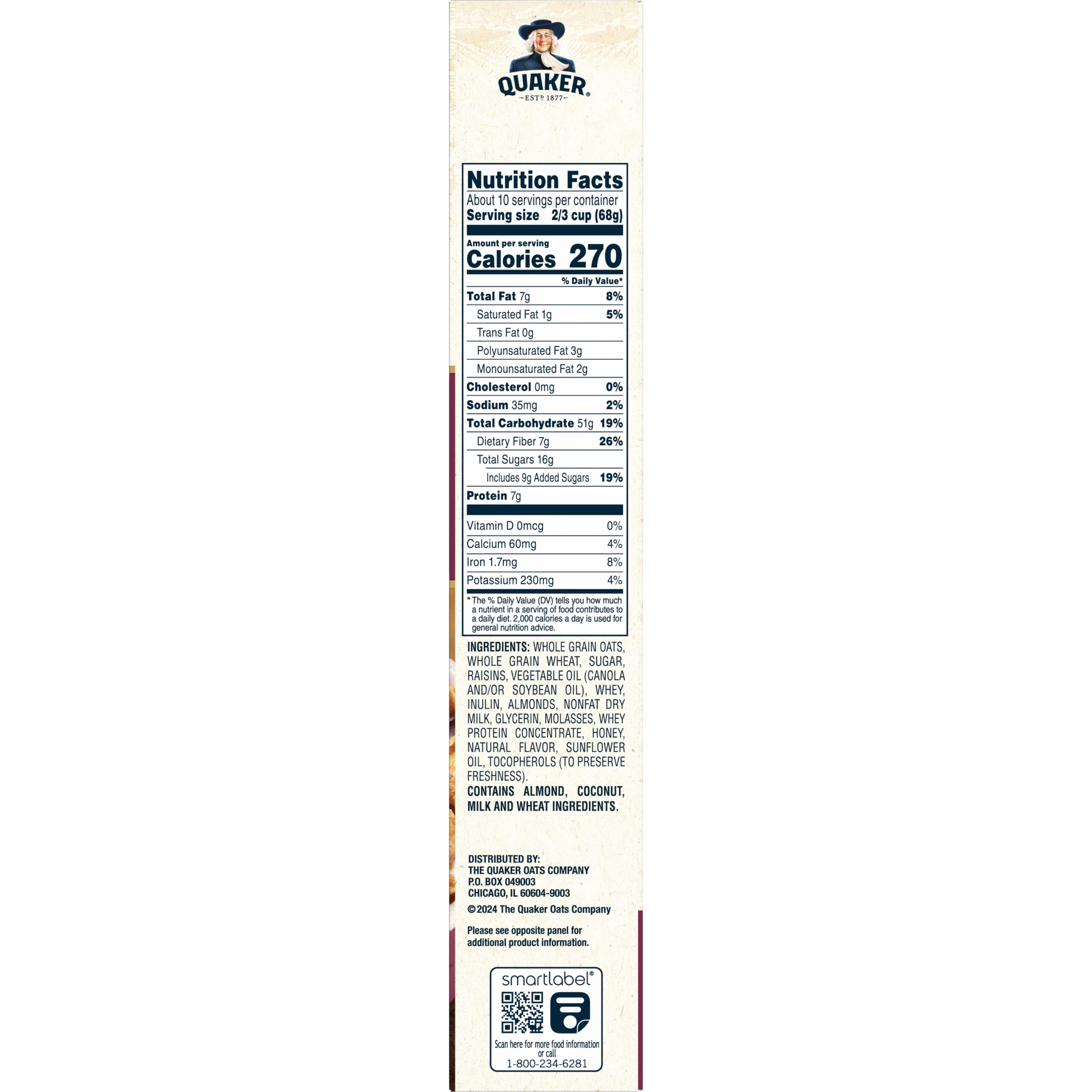 Quaker, Simply Granola, Oats, Honey, Raisins & Almonds, Granola thumbnail