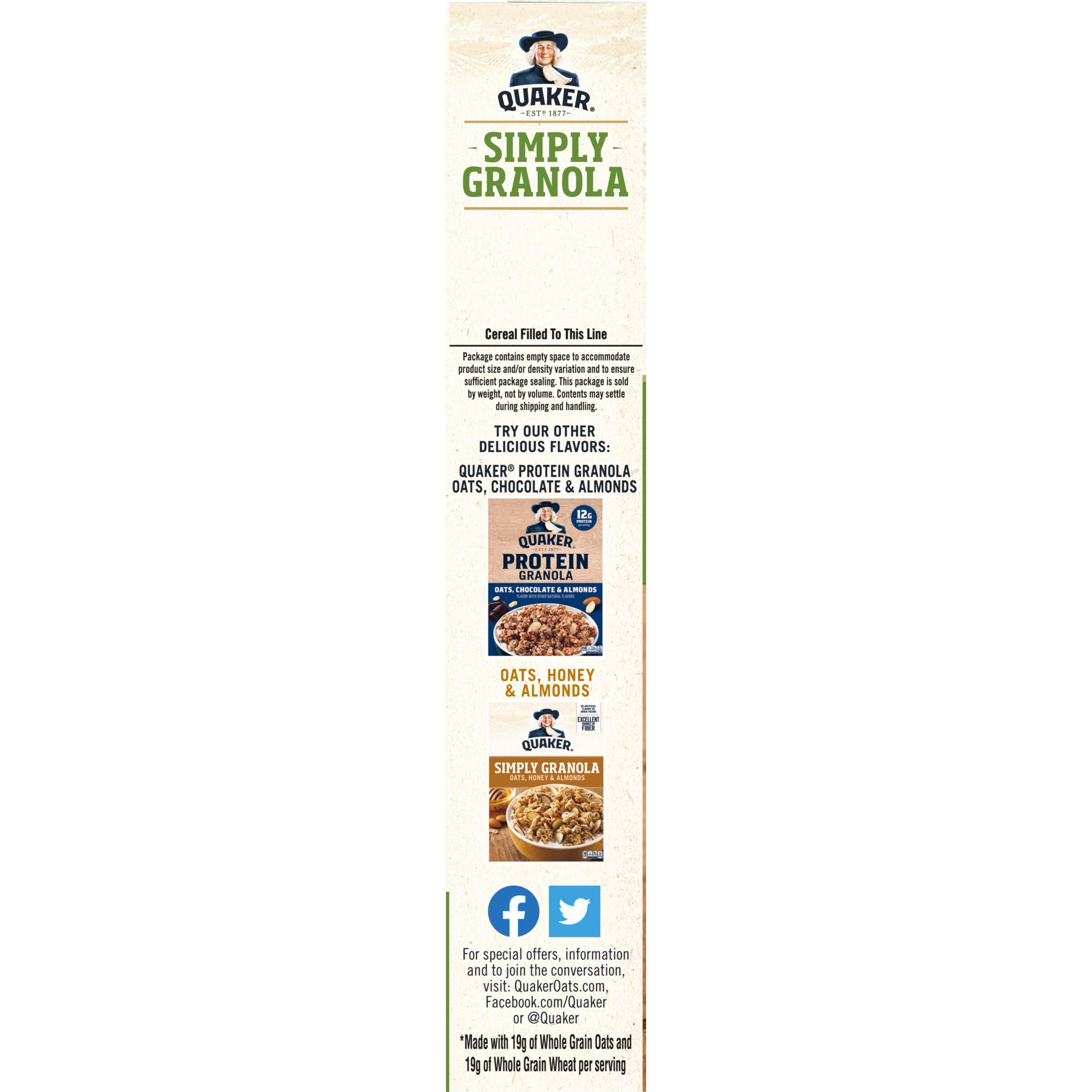 Quaker, Simply Granola, Oats, Apples, Cranberries & Almonds Flavored, Granola thumbnail