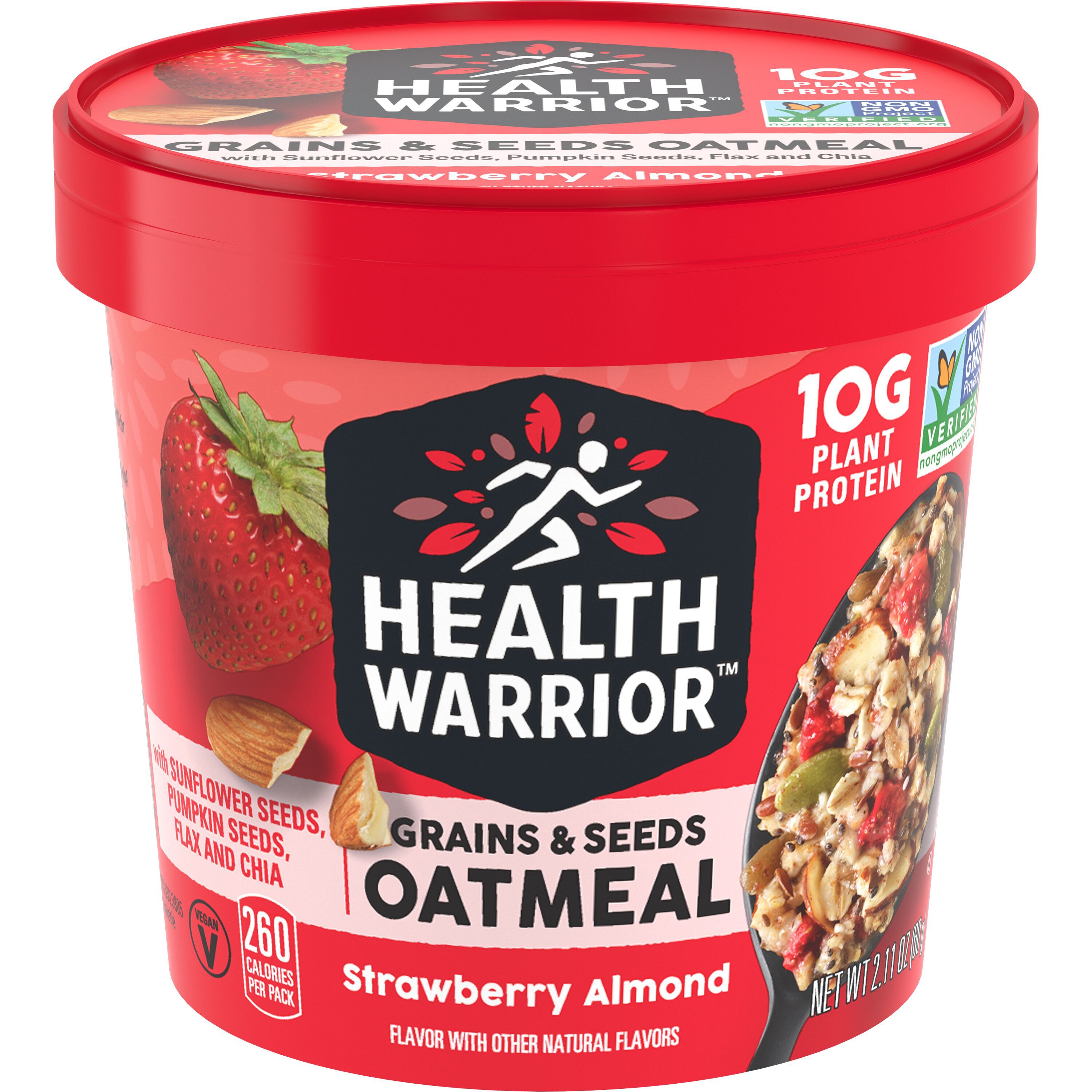 Health Warrior, Strawberry Almond Flavor, Grains & Seeds Oatmeal