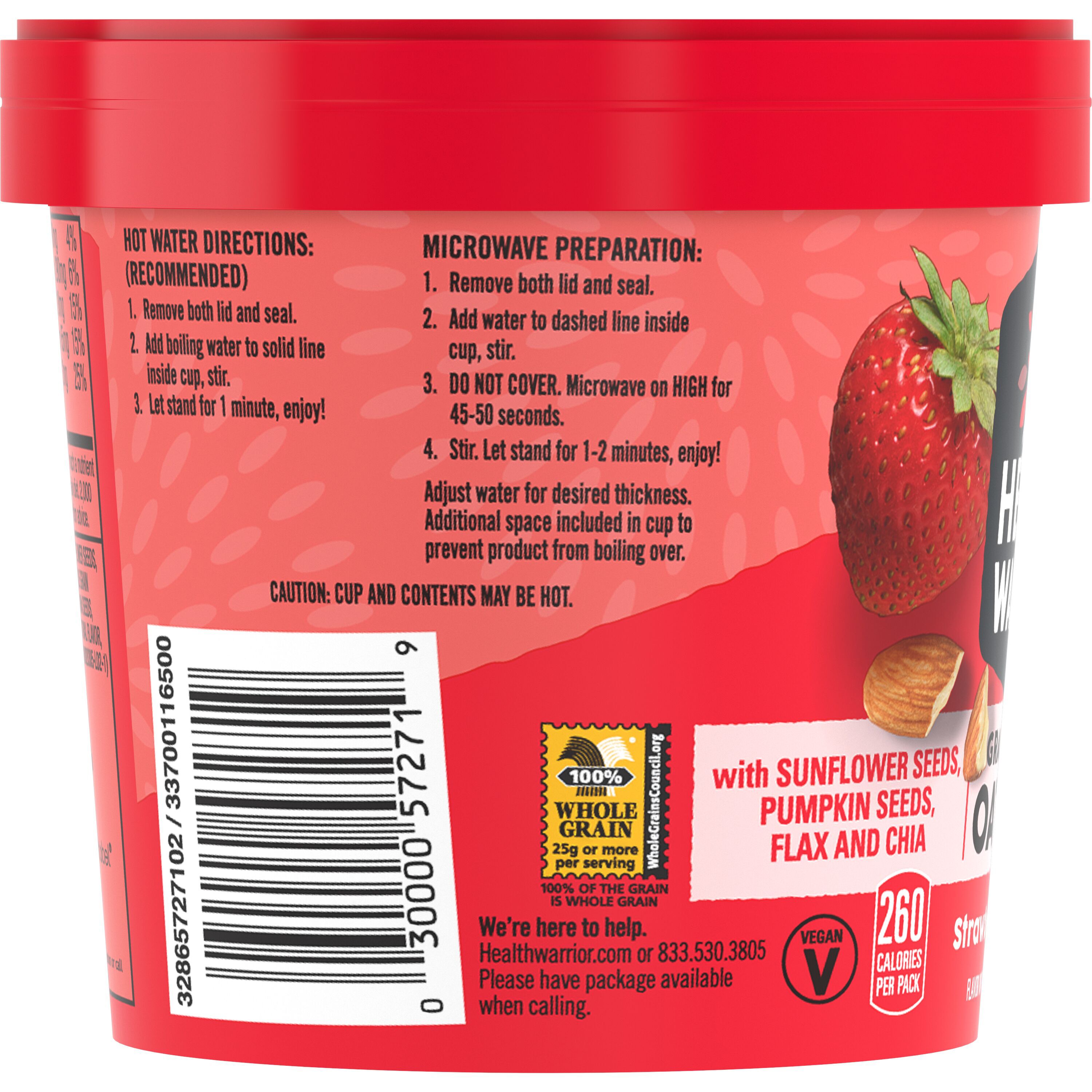 Health Warrior, Strawberry Almond Flavor, Grains & Seeds Oatmeal thumbnail