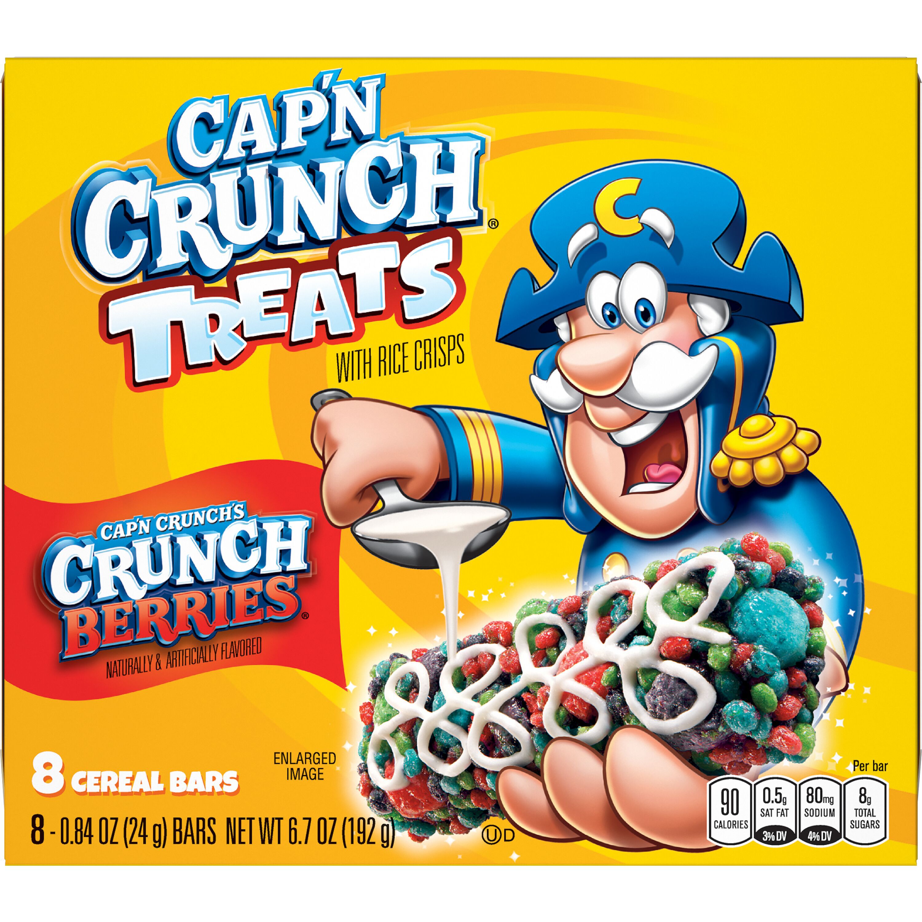 Cap'n Crunch, Treats, Crunch Berries Naturally & Artificially Flavored, Cereal Bars