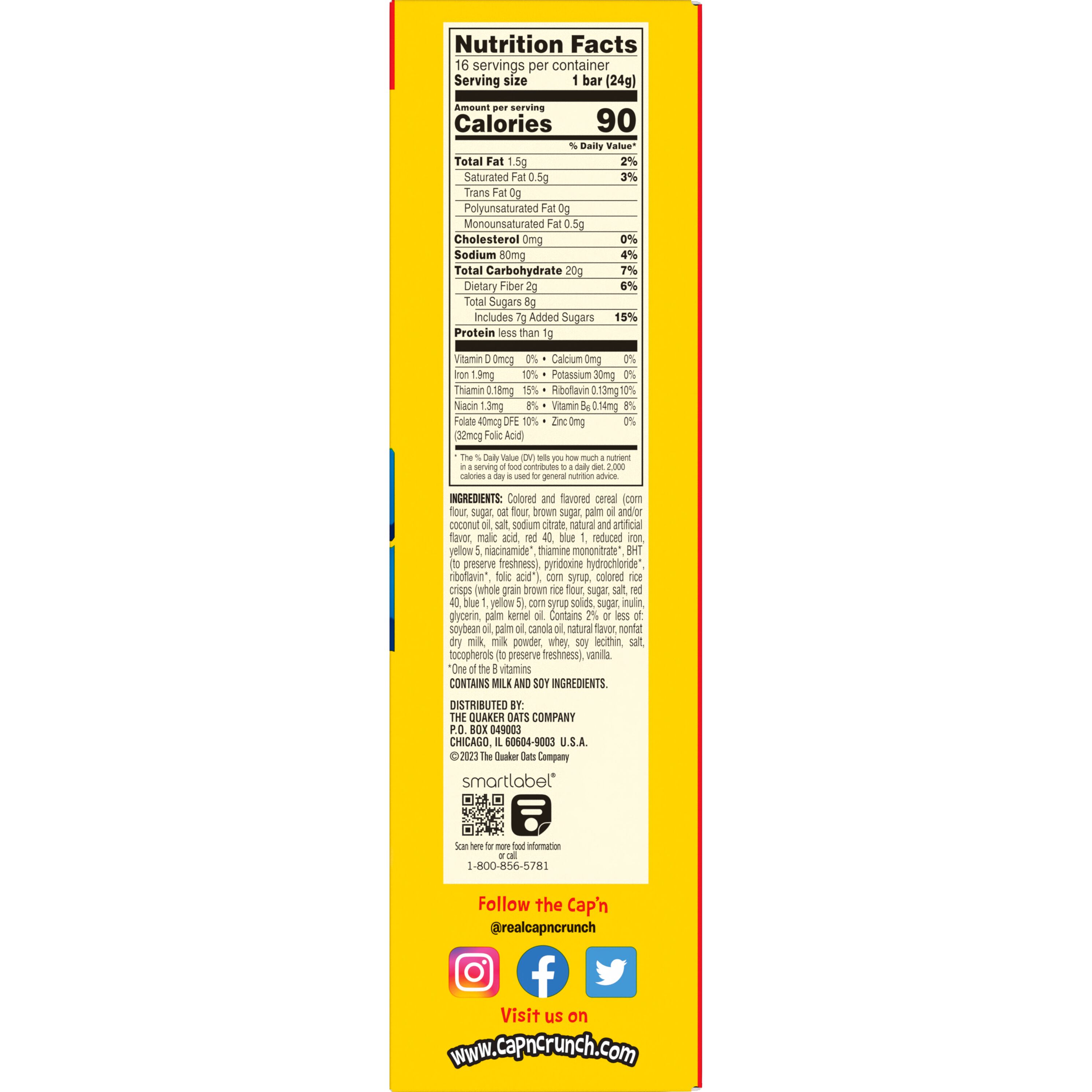 Cap'n Crunch, Treats, Crunch Berries Naturally & Artificially Flavored, Cereal Bars thumbnail