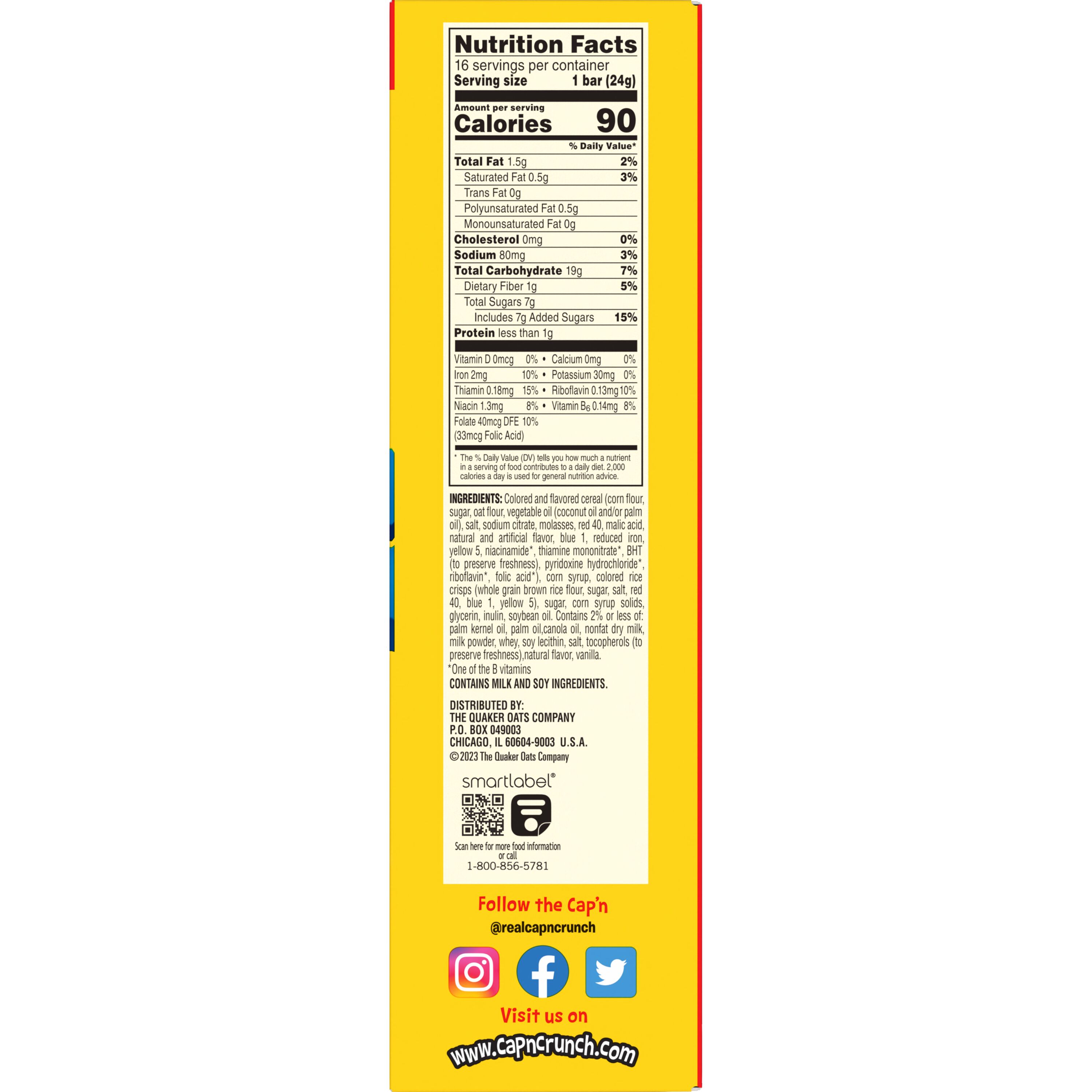 Cap'n Crunch's, Treats, Crunch Berries Naturally & Artificially Flavored, Cereal Bars thumbnail