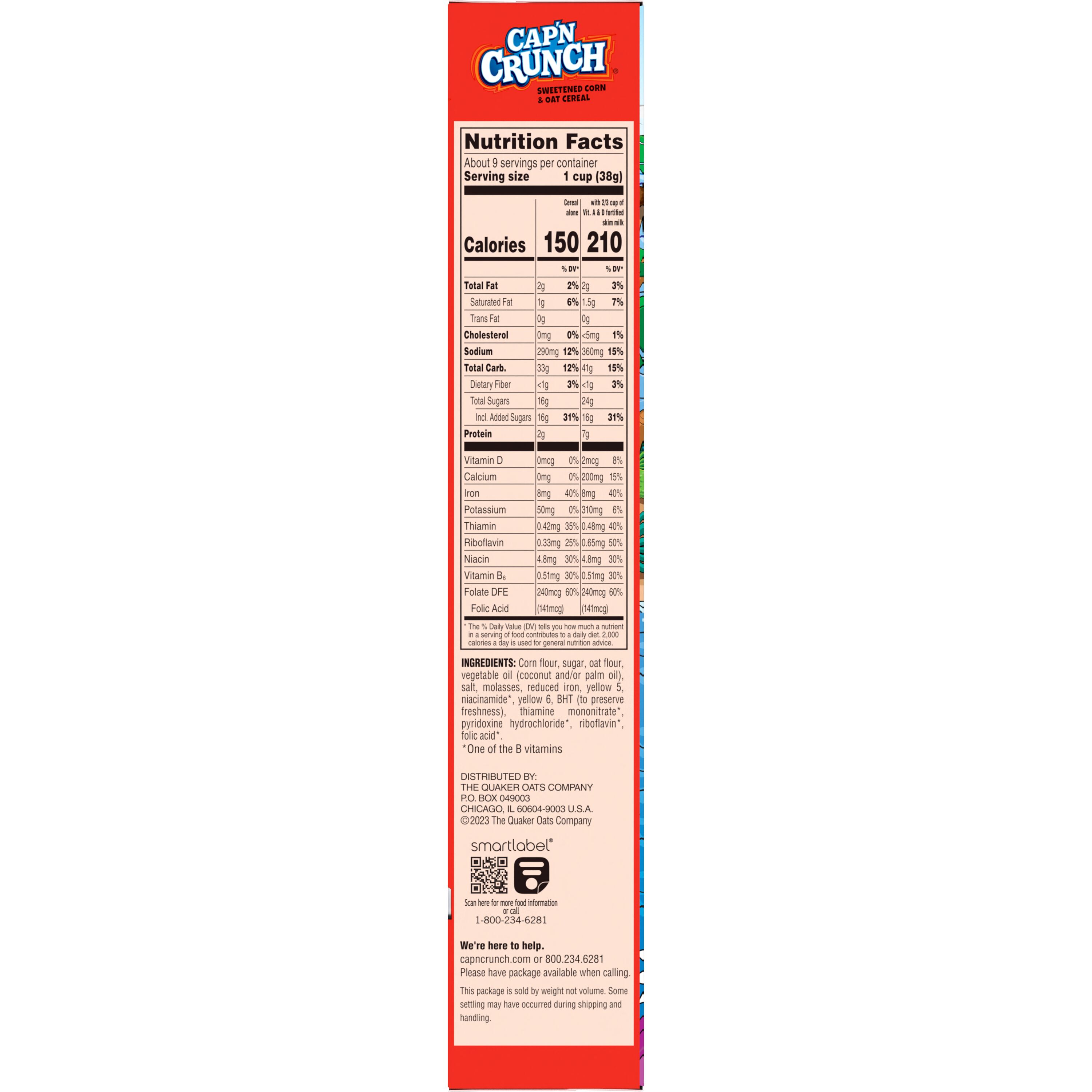 Cap'n Crunch, Sweetened Corn & Oat Cereal thumbnail