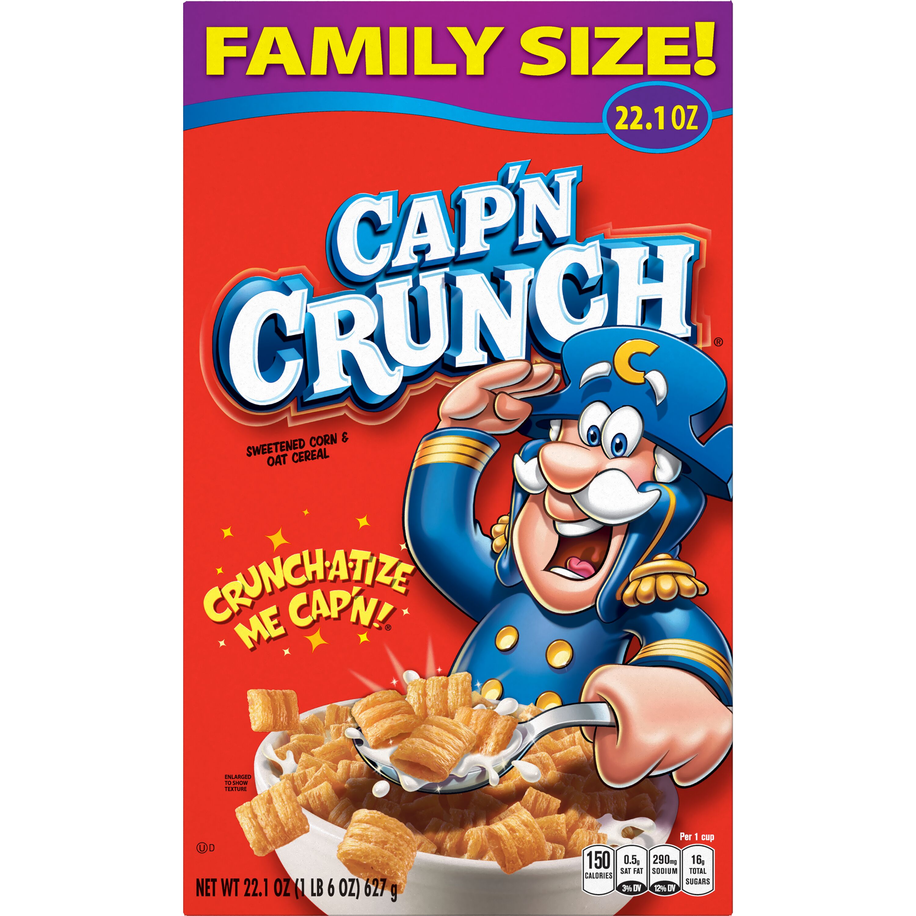 Cap'n Crunch, Family Size, Sweetened Corn & Oat Cereal