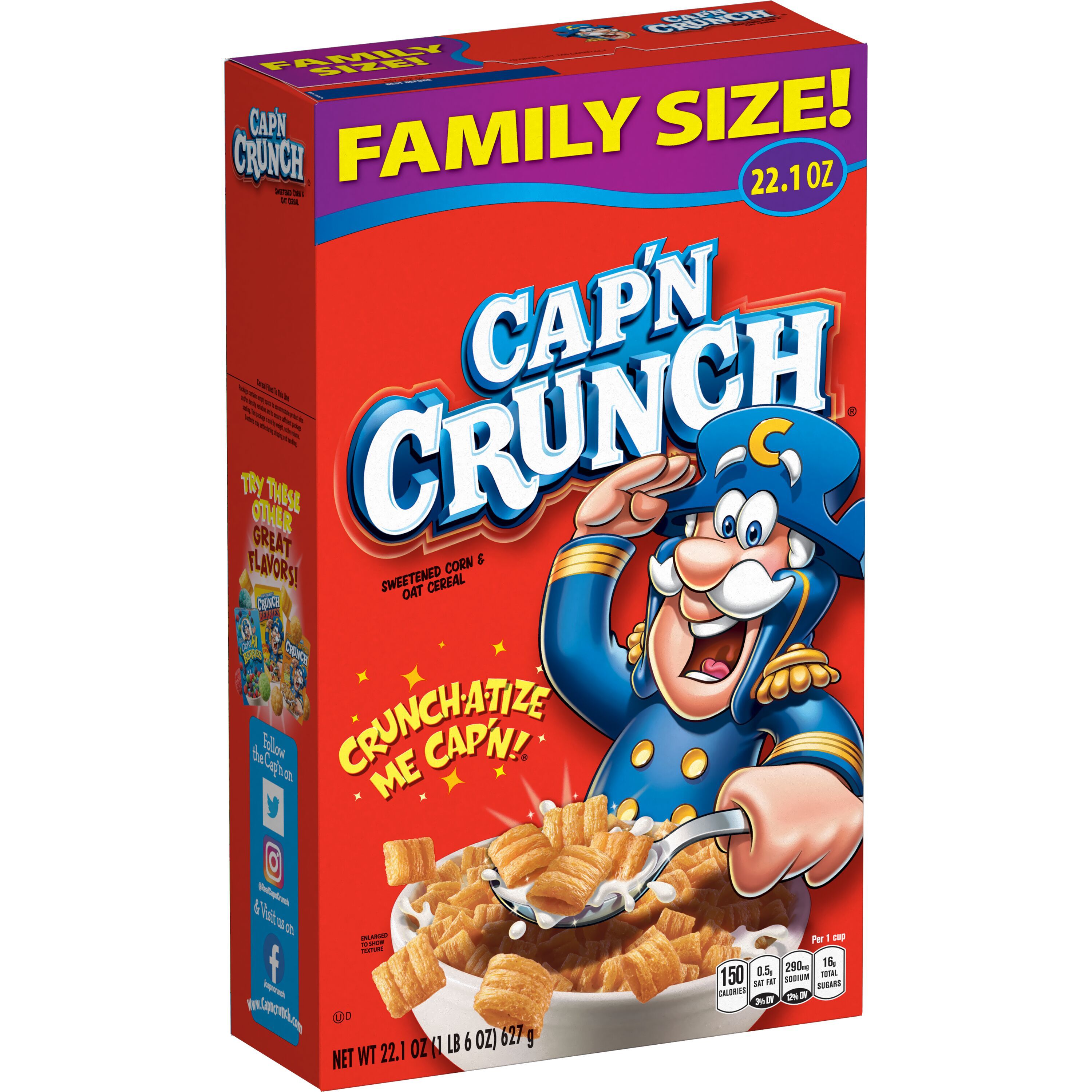Cap'n Crunch, Family Size, Sweetened Corn & Oat Cereal thumbnail