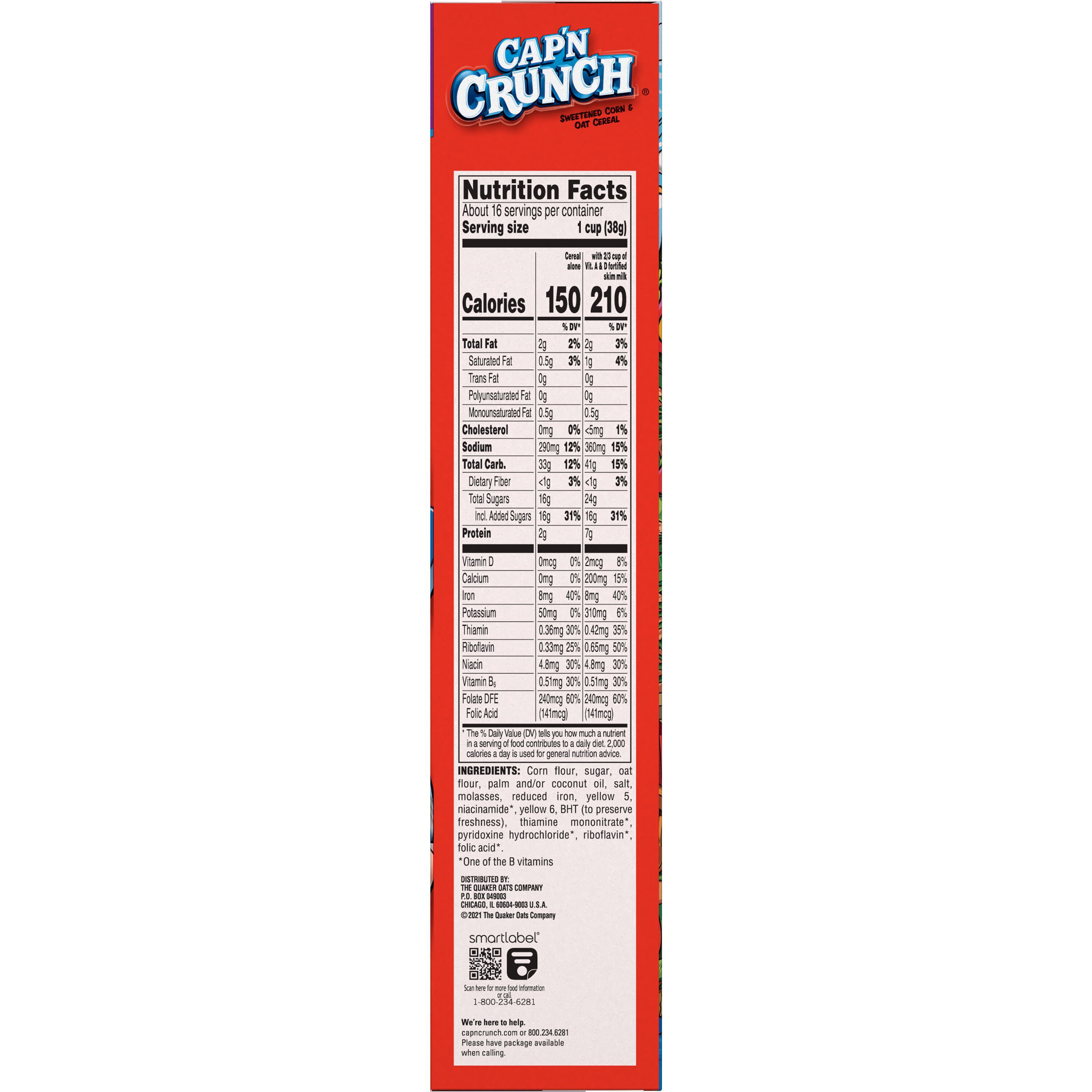 Cap'n Crunch, Family Size, Sweetened Corn & Oat Cereal thumbnail