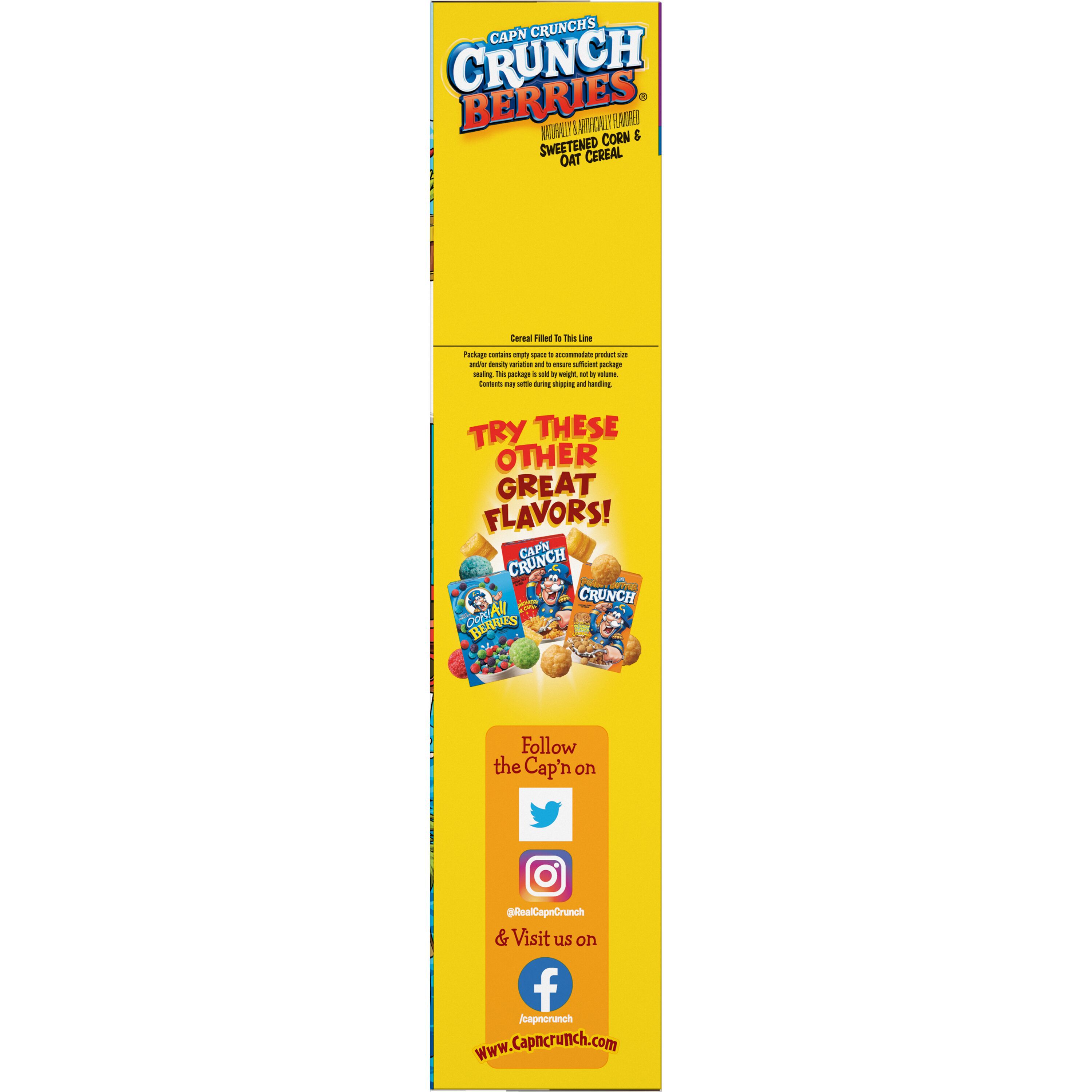 Cap’n Crunch’s, Family Size, Crunch Berries Naturally & Artificially Flavored, Sweetened Corn & Oat Cereal thumbnail