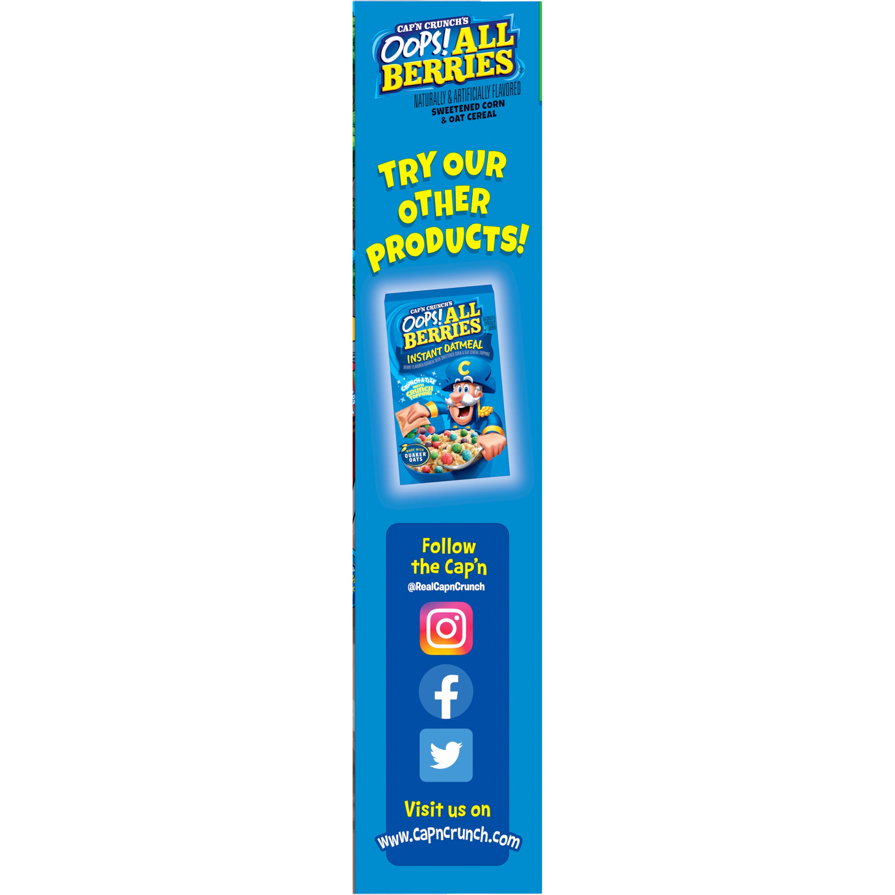 Cap'n Crunch's, Family Size, Oops! All Berries, Naturally & Artificially Flavored, Sweetened Corn & Oat Cereal thumbnail