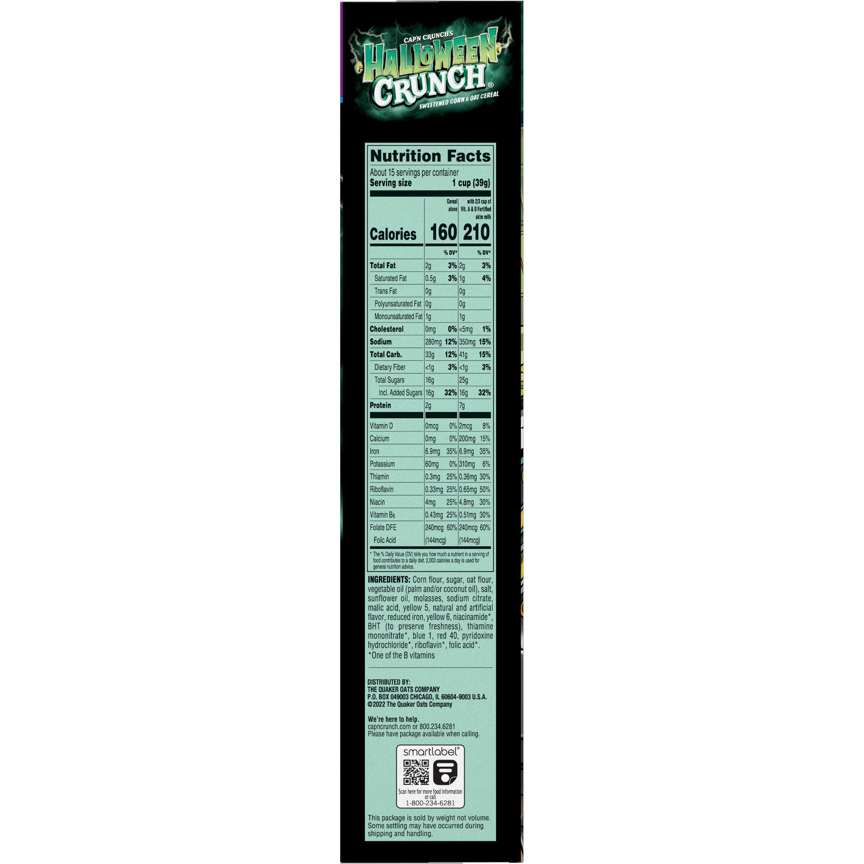 Cap'n Crunch's, Limited Edition, Family Size, Halloween Crunch, Sweetened Corn & Oat Cereal thumbnail