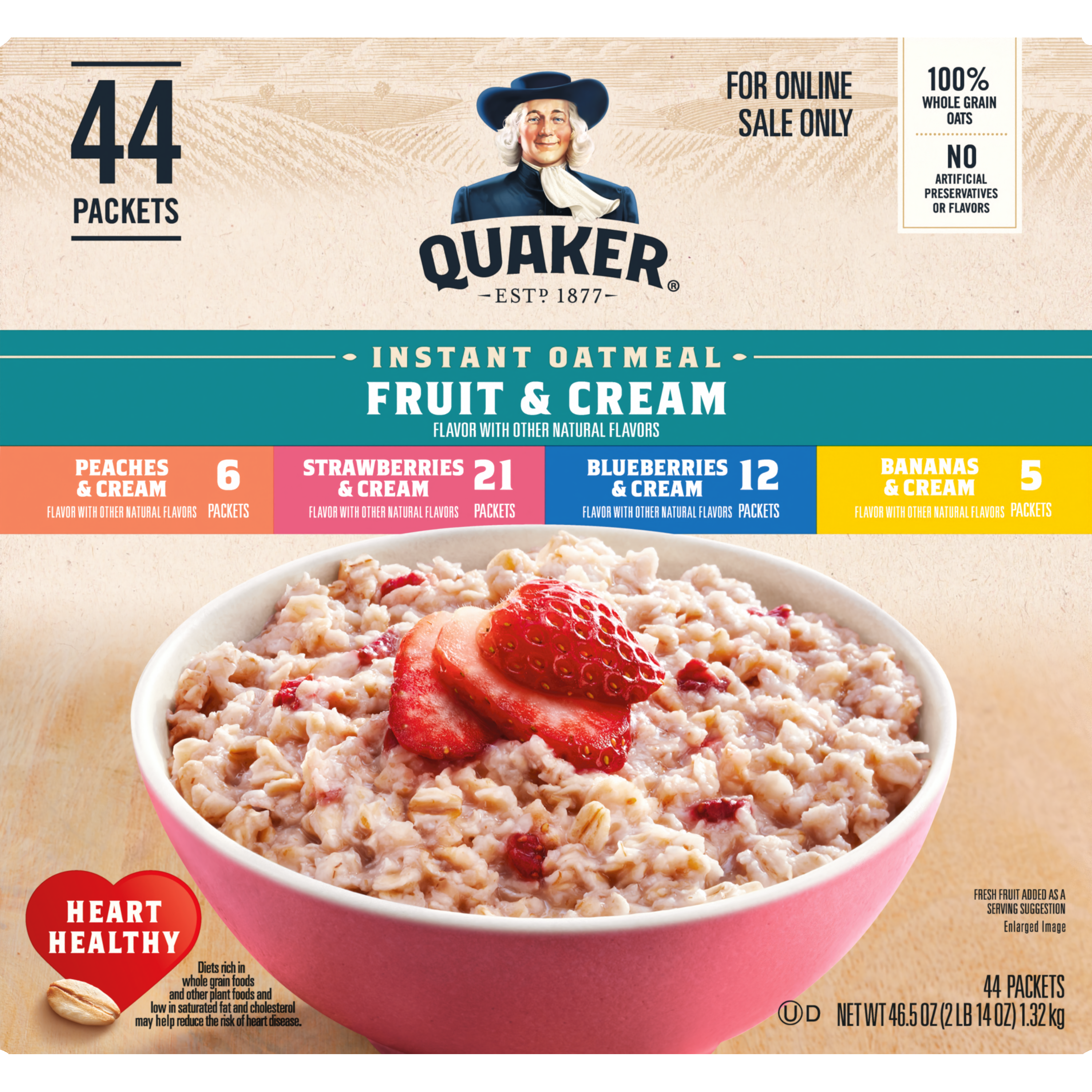 Quaker, Fruit & Cream Flavor Variety Mix, Instant Oatmeal