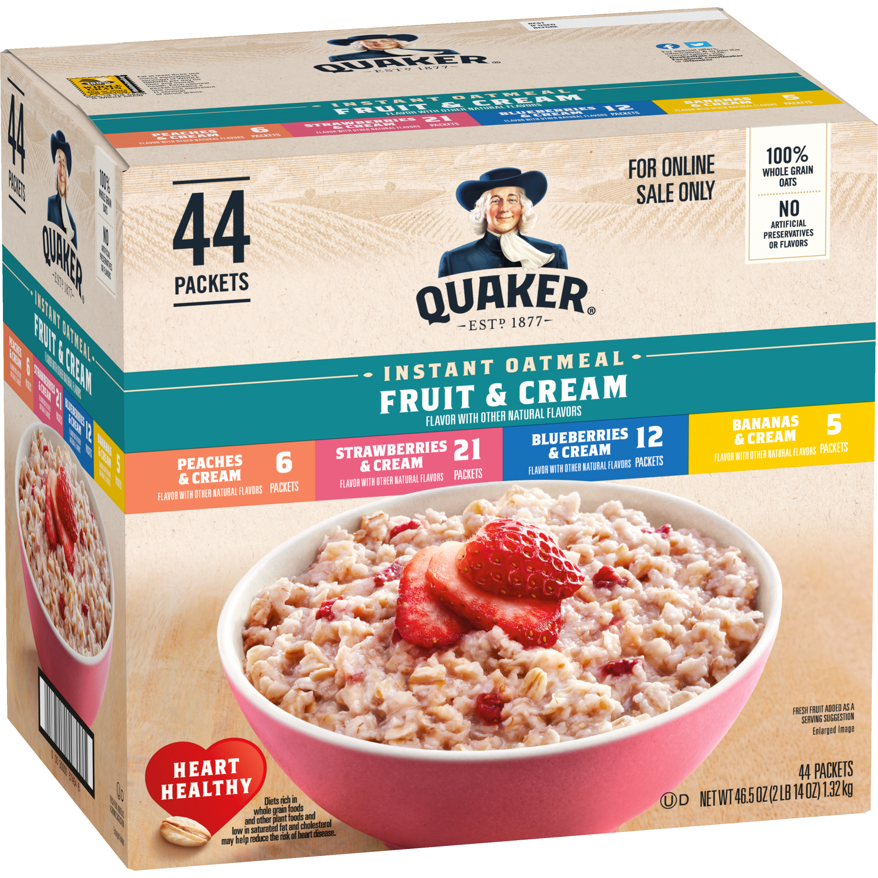 Quaker, Fruit & Cream Flavor Variety Mix, Instant Oatmeal thumbnail
