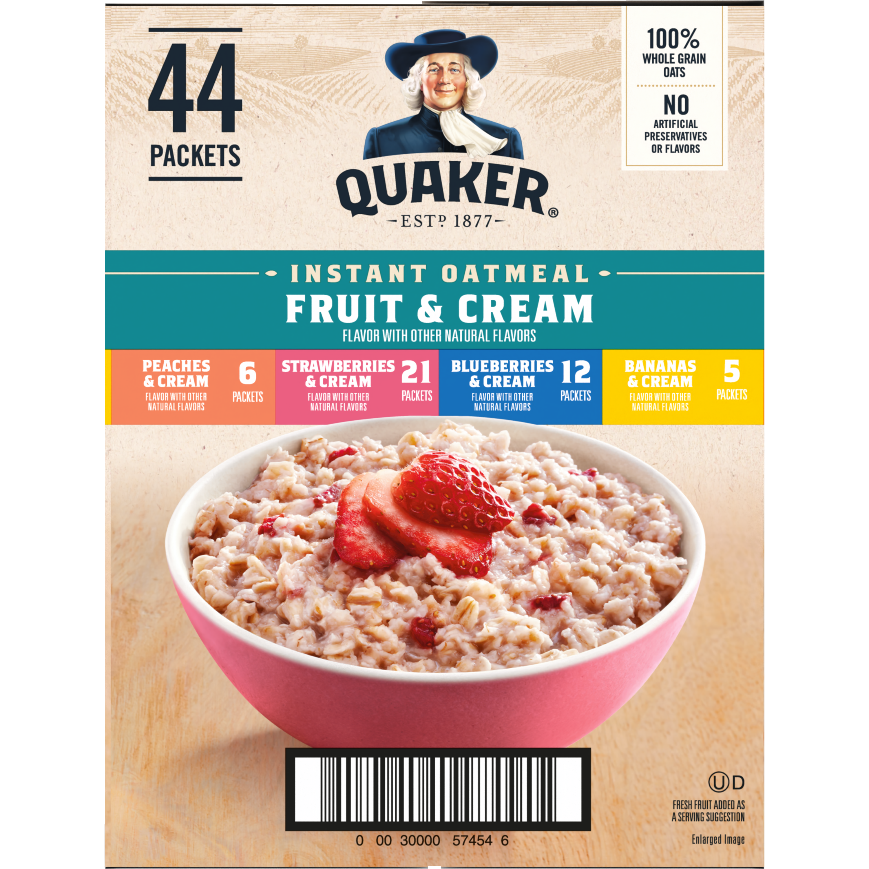 Quaker, Fruit & Cream Flavor Variety Mix, Instant Oatmeal thumbnail
