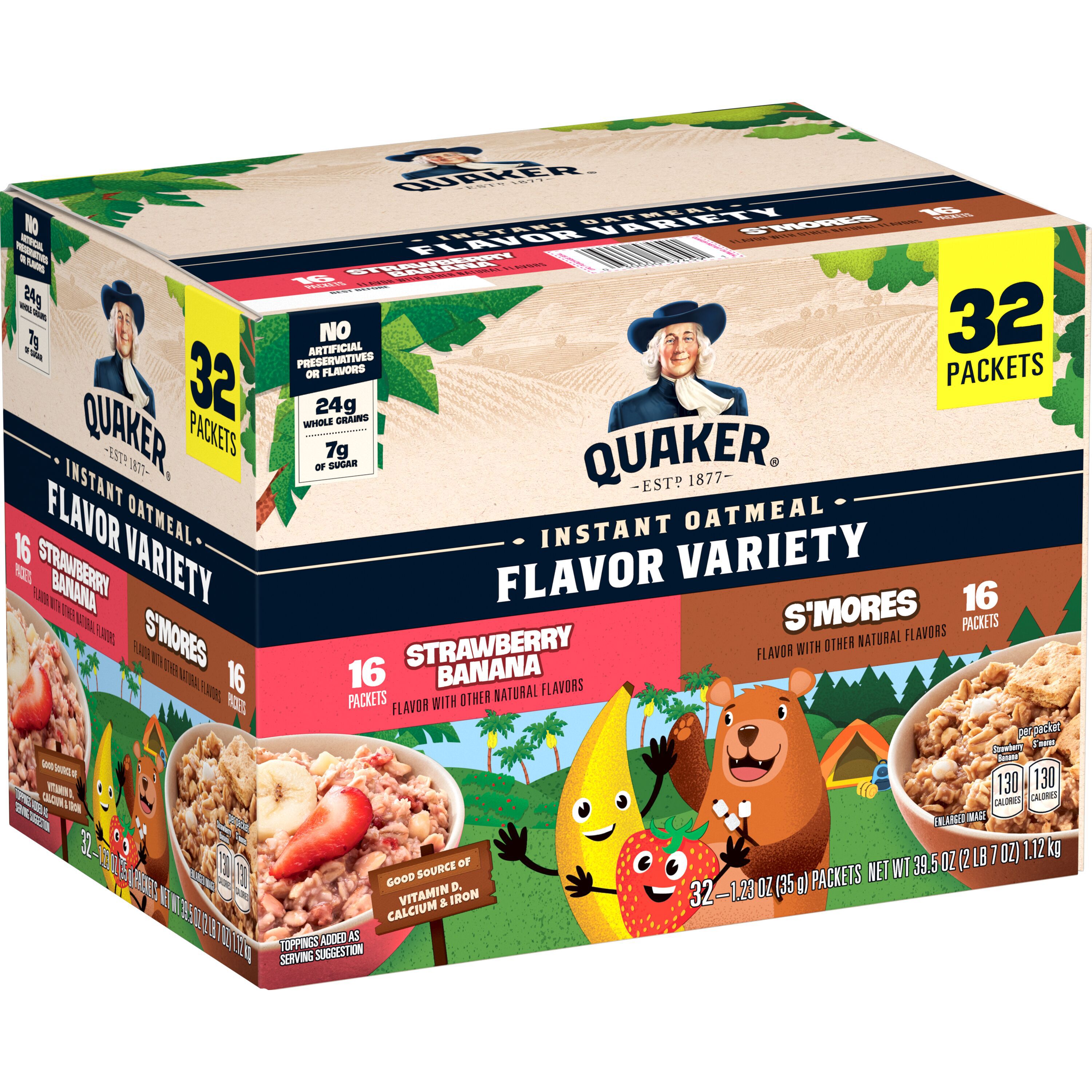 Quaker, Strawberry Banana & S'Mores Flavor Variety, Instant Oatmeal thumbnail