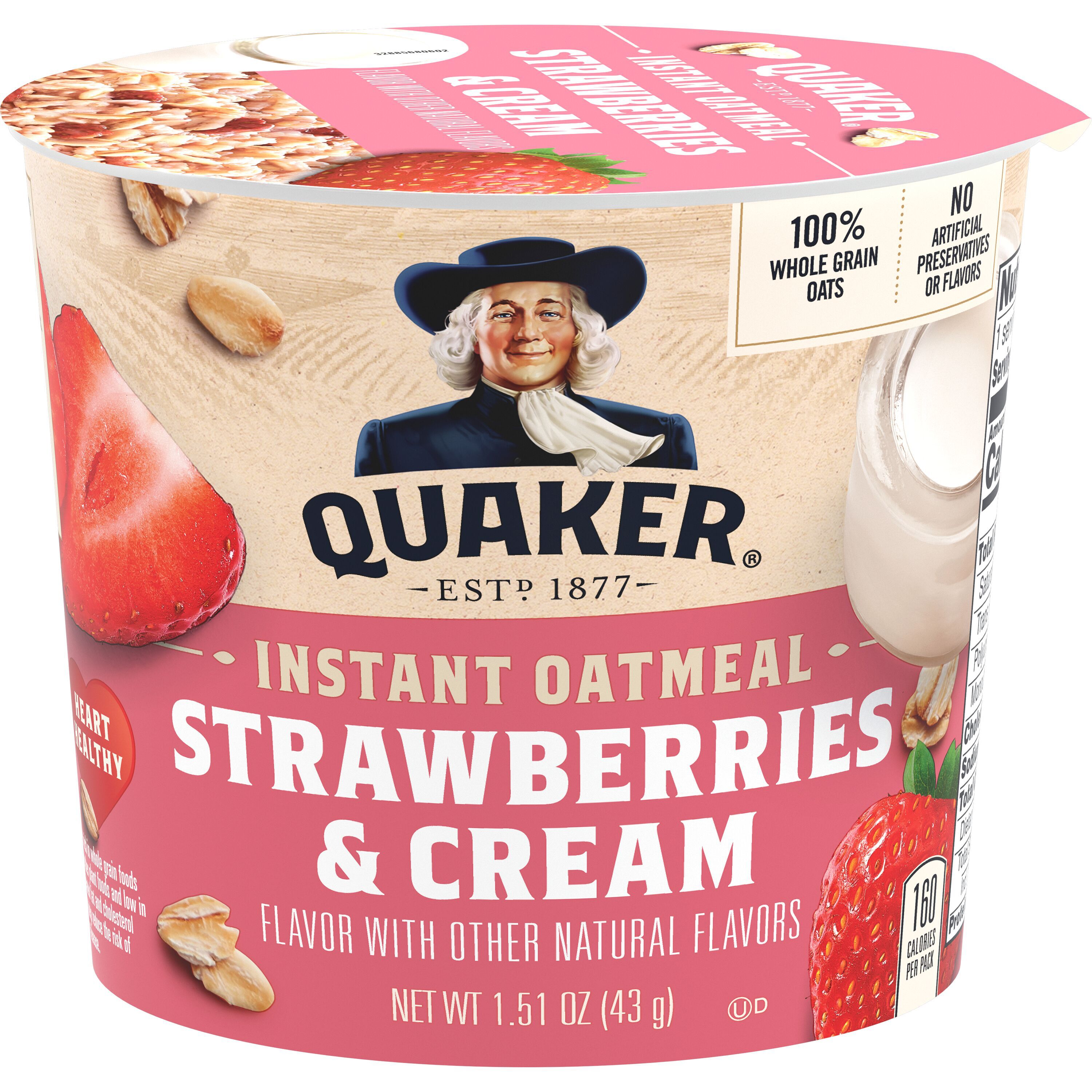 Quaker, Strawberries & Cream Flavor, Instant Oatmeal thumbnail