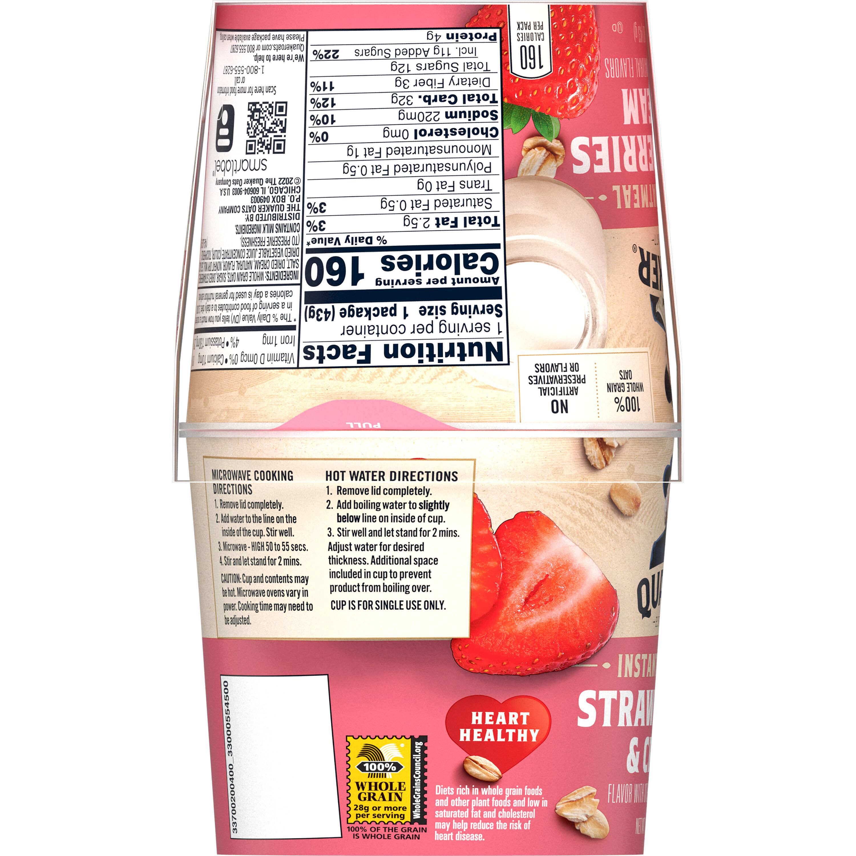 Quaker, Strawberries & Cream Flavor, Instant Oatmeal thumbnail