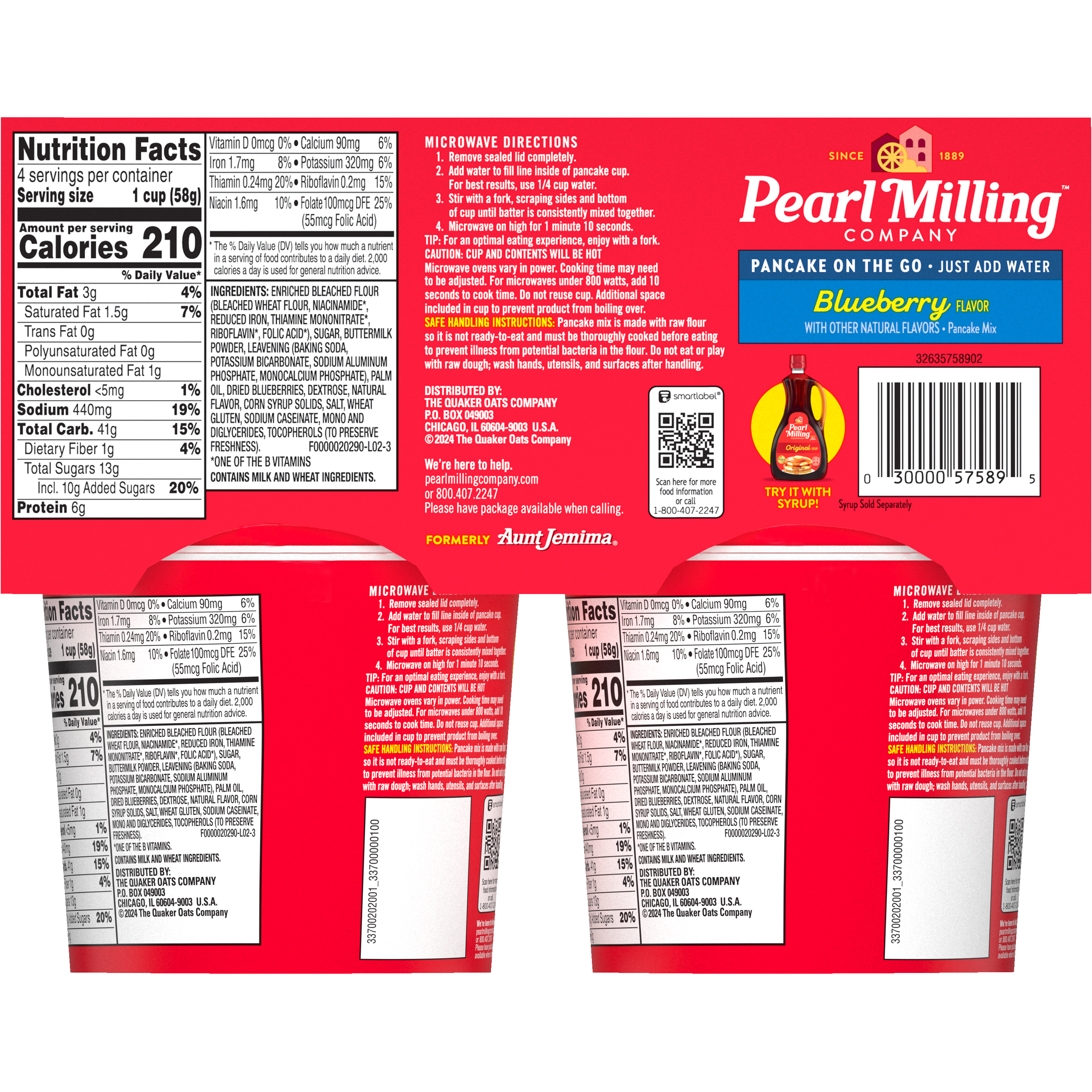 Pearl Milling Company, Pancake On The Go, Blueberry Flavor, Pancake Mix thumbnail