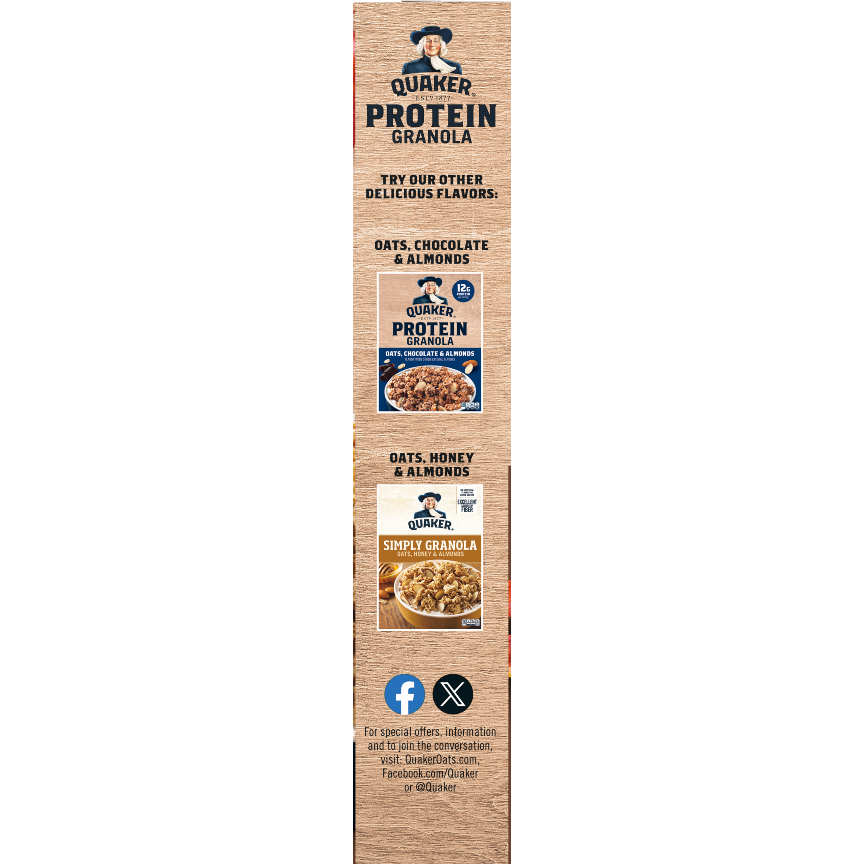 Quaker, Protein, Maple & Brown Sugar Flavor, Granola thumbnail