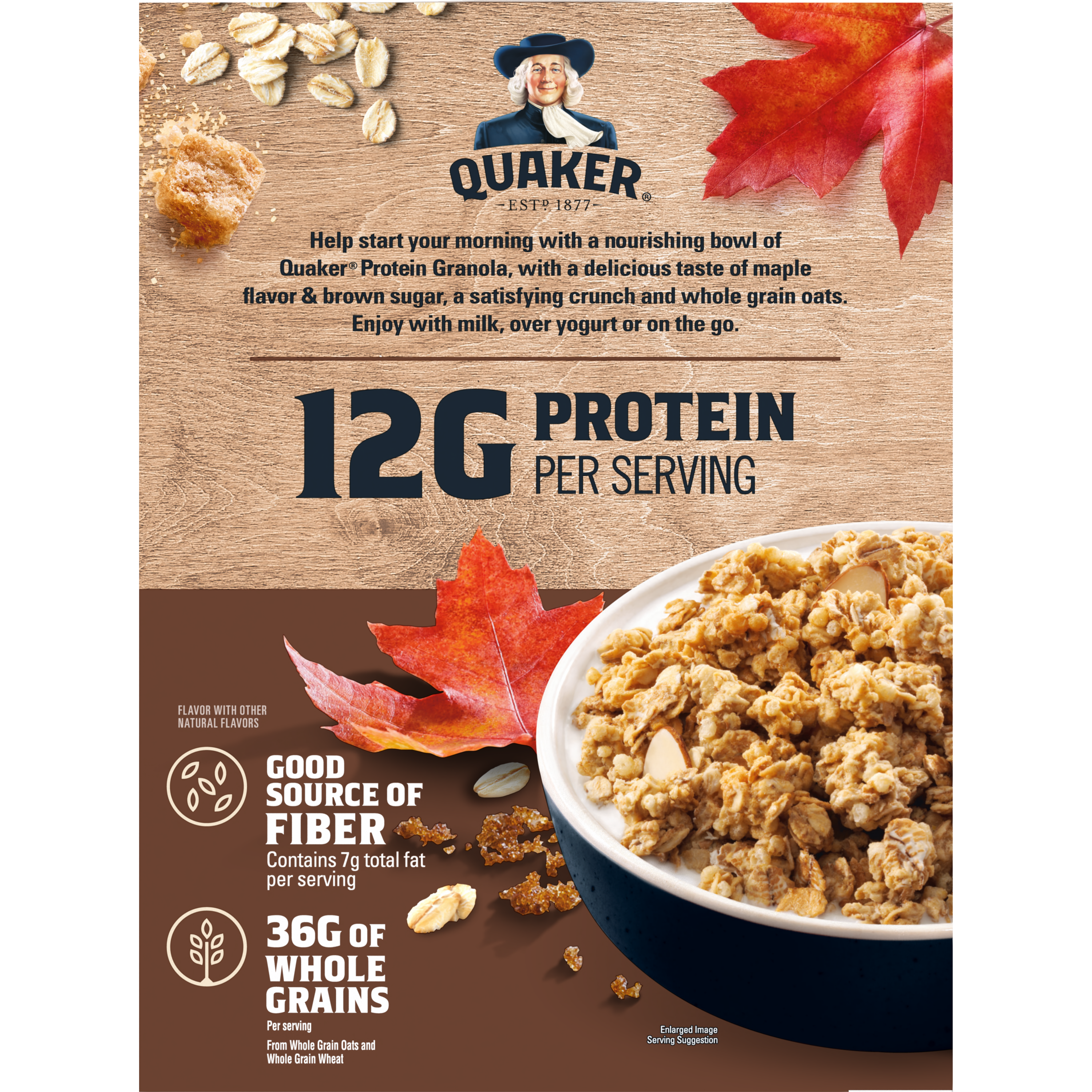Quaker, Protein, Maple & Brown Sugar Flavor, Granola thumbnail