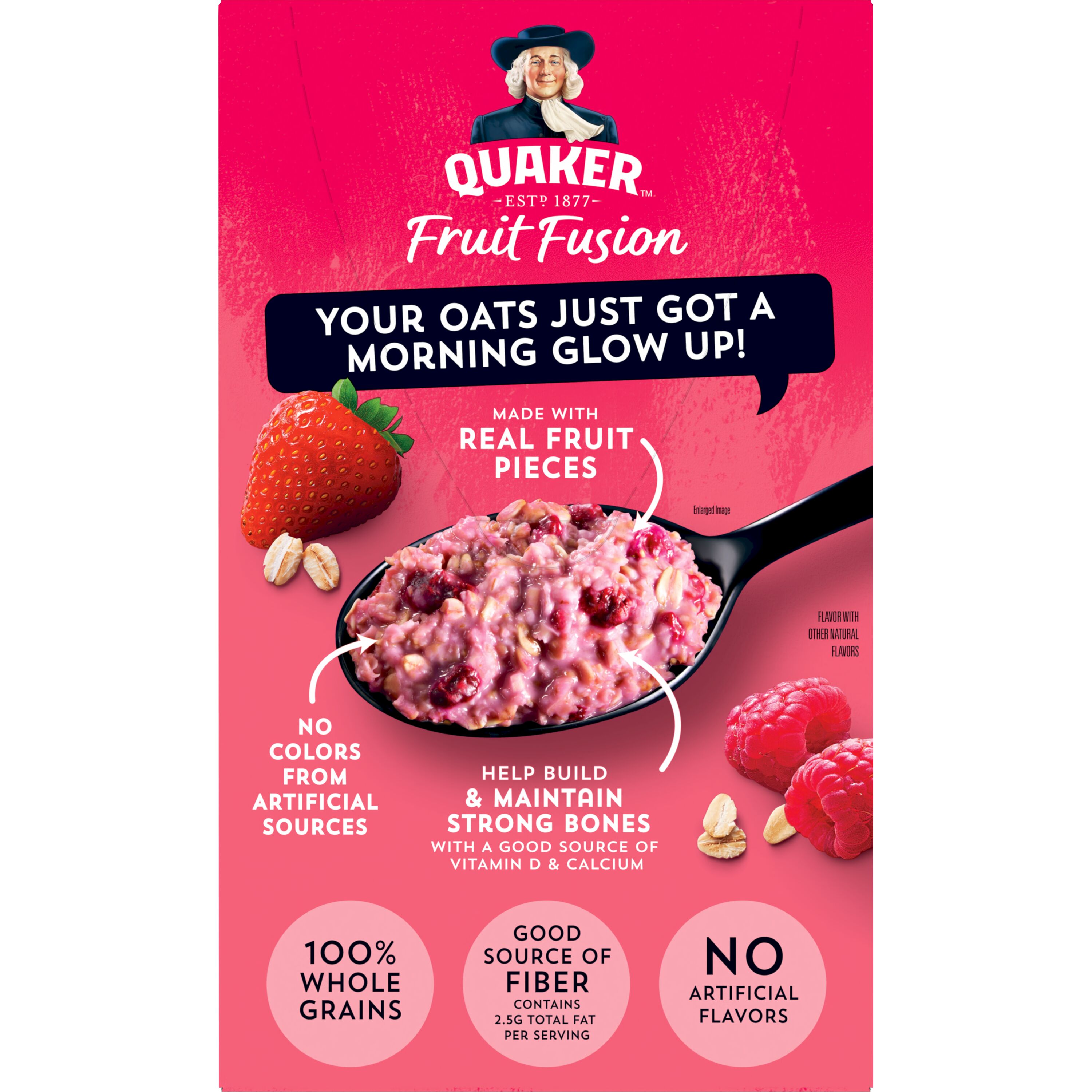 Quaker, Fruit Fusion, Raspberry Strawberry Flavor,  Instant Oatmeal thumbnail