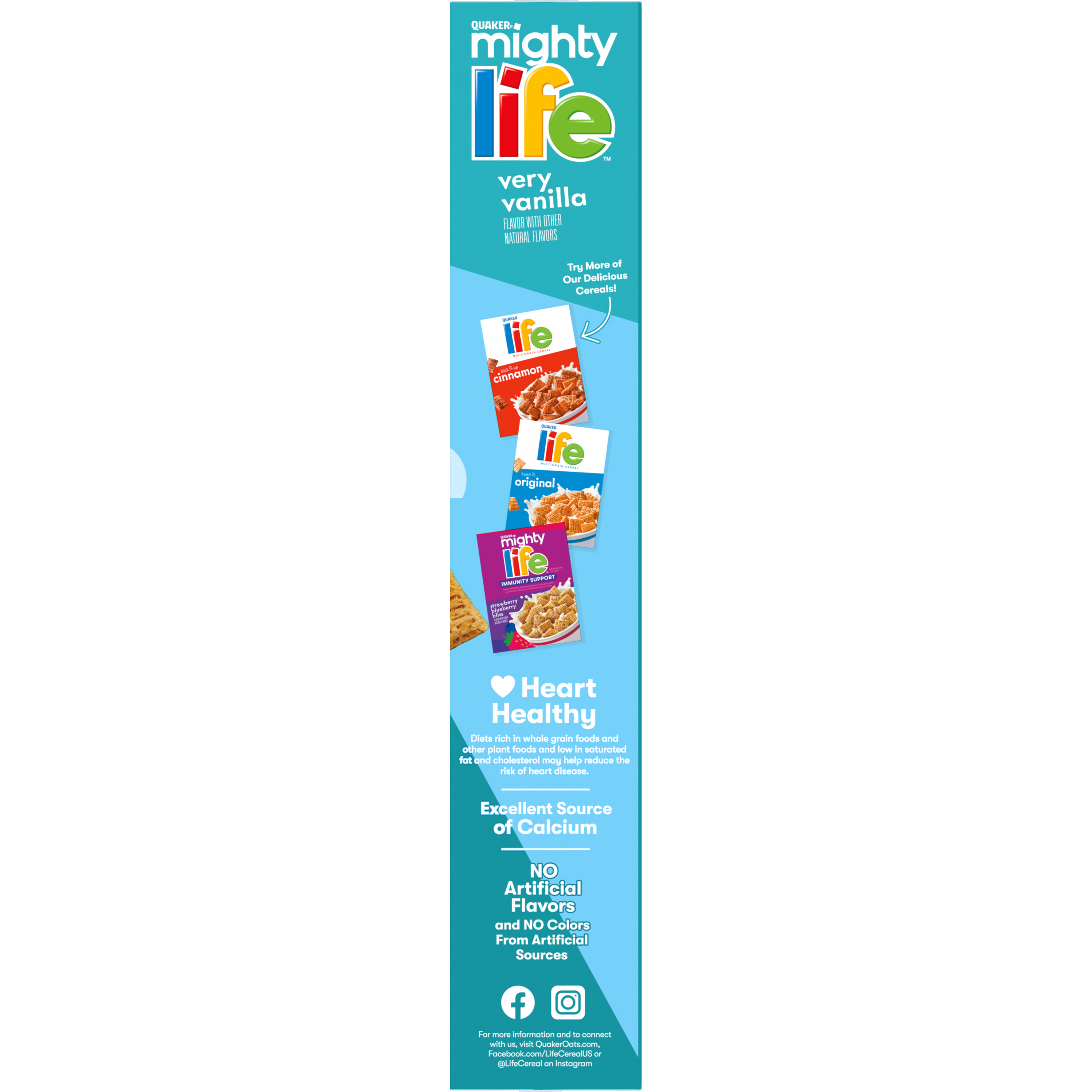 Quaker, Mighty, Life, Family Size, Very Vanilla Flavor, Multigrain Cereal thumbnail