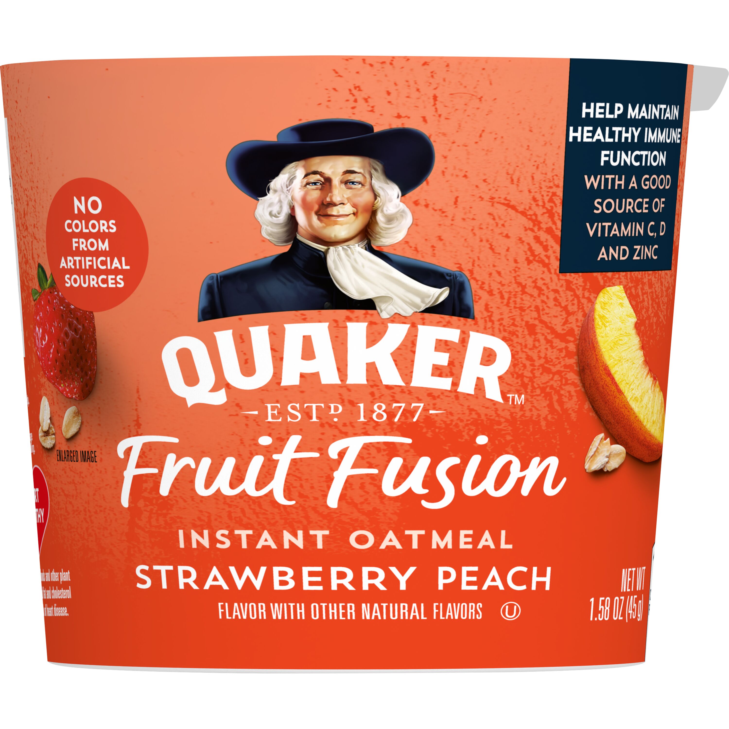 Quaker, Fruit Fusion, Strawberry Peach Flavor, Instant Oatmeal thumbnail