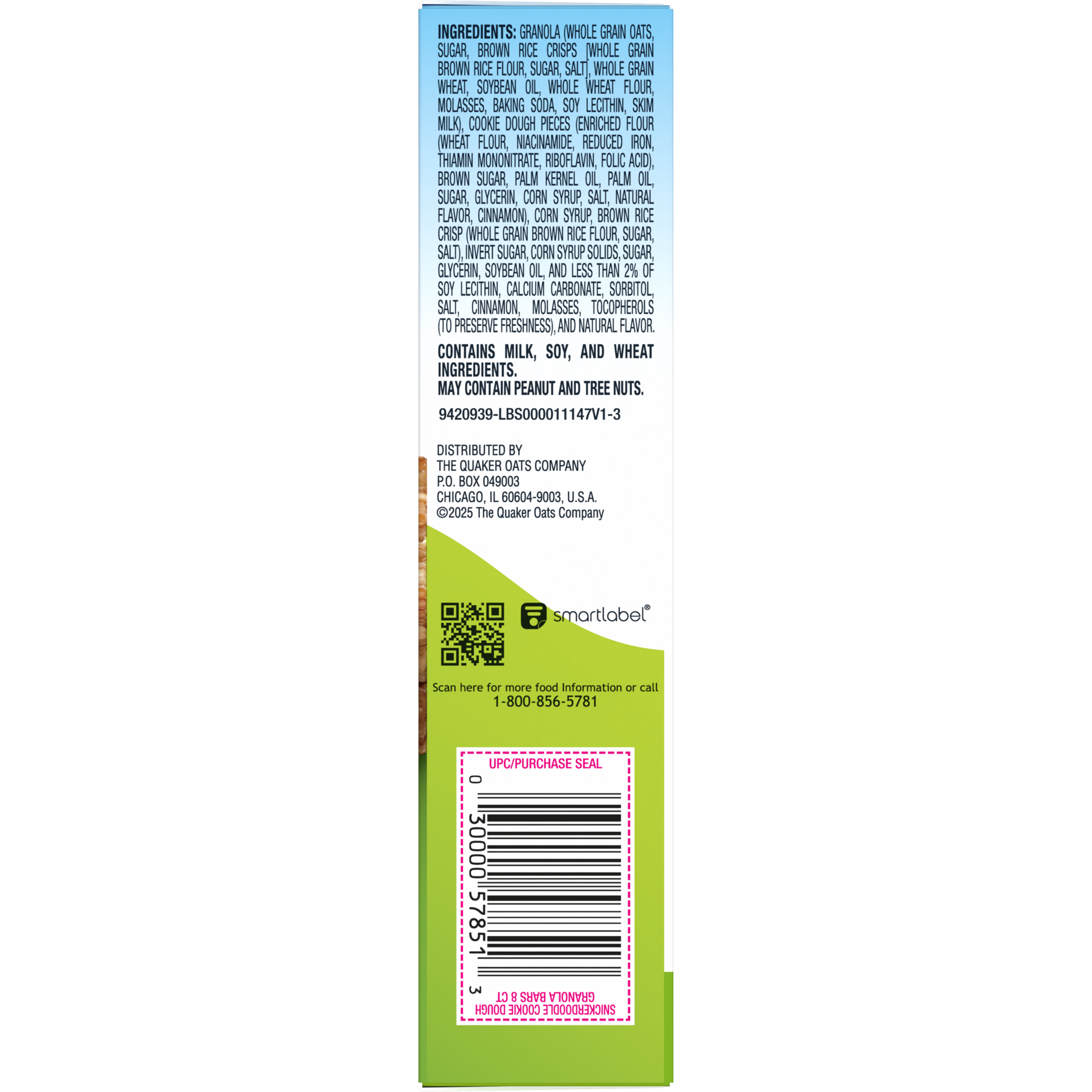 Quaker, Chewy, Snickerdoodle Cookie Dough, Cinnamon Flavor, Granola Bars thumbnail