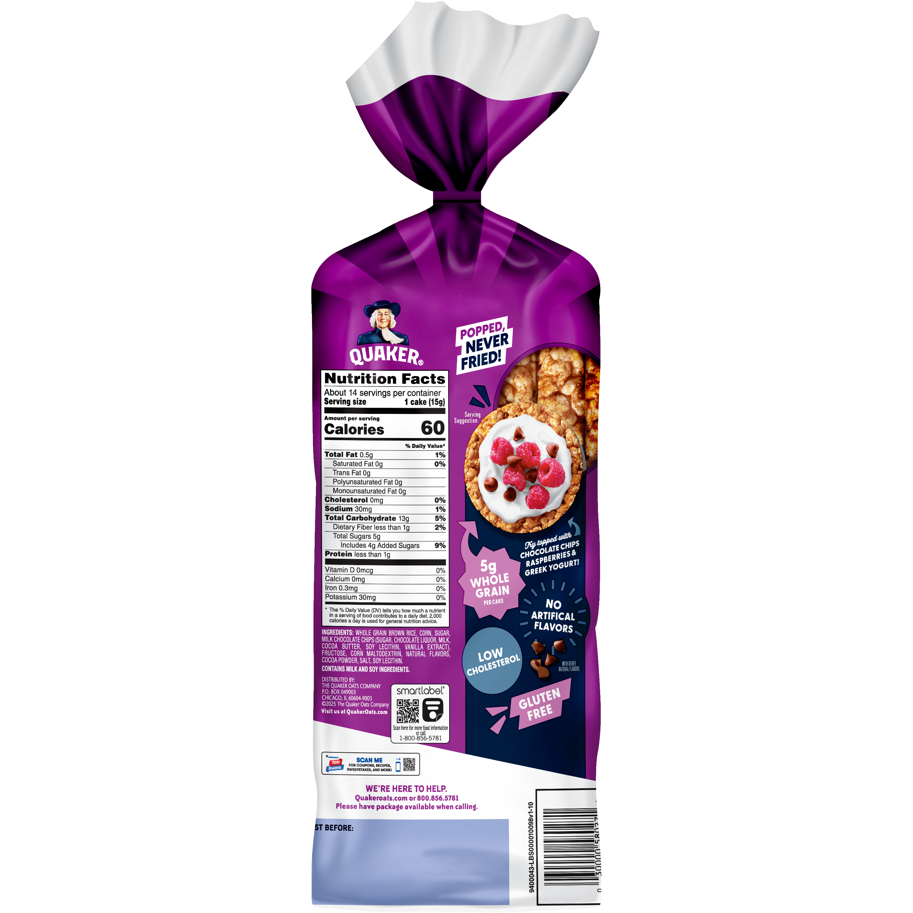 Quaker, Caramel Chocolate Chip Flavor, Rice Cakes thumbnail