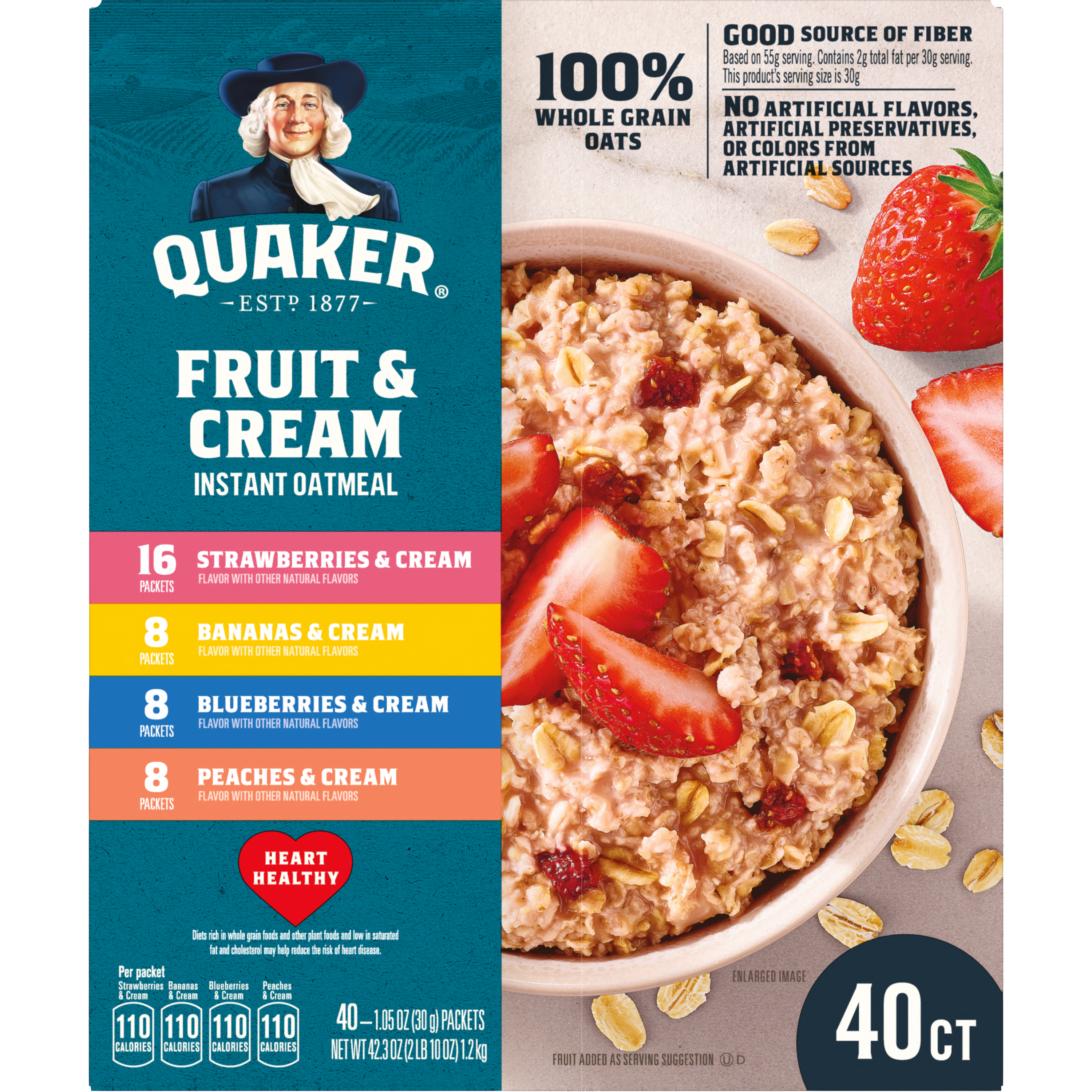 Quaker, Fruit & Cream Flavor Variety Mix, Instant Oatmeal