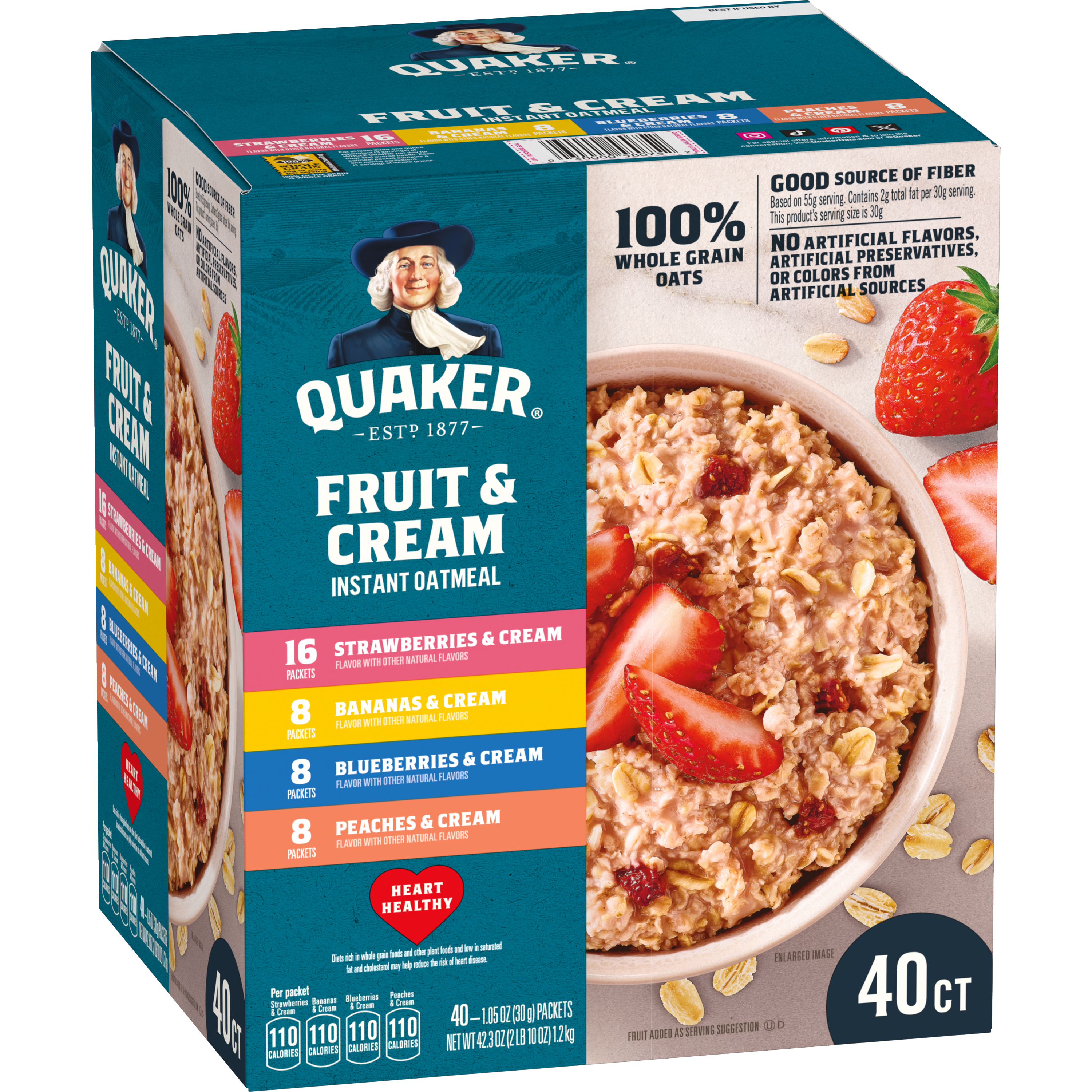 Quaker, Fruit & Cream Flavor Variety Mix, Instant Oatmeal thumbnail