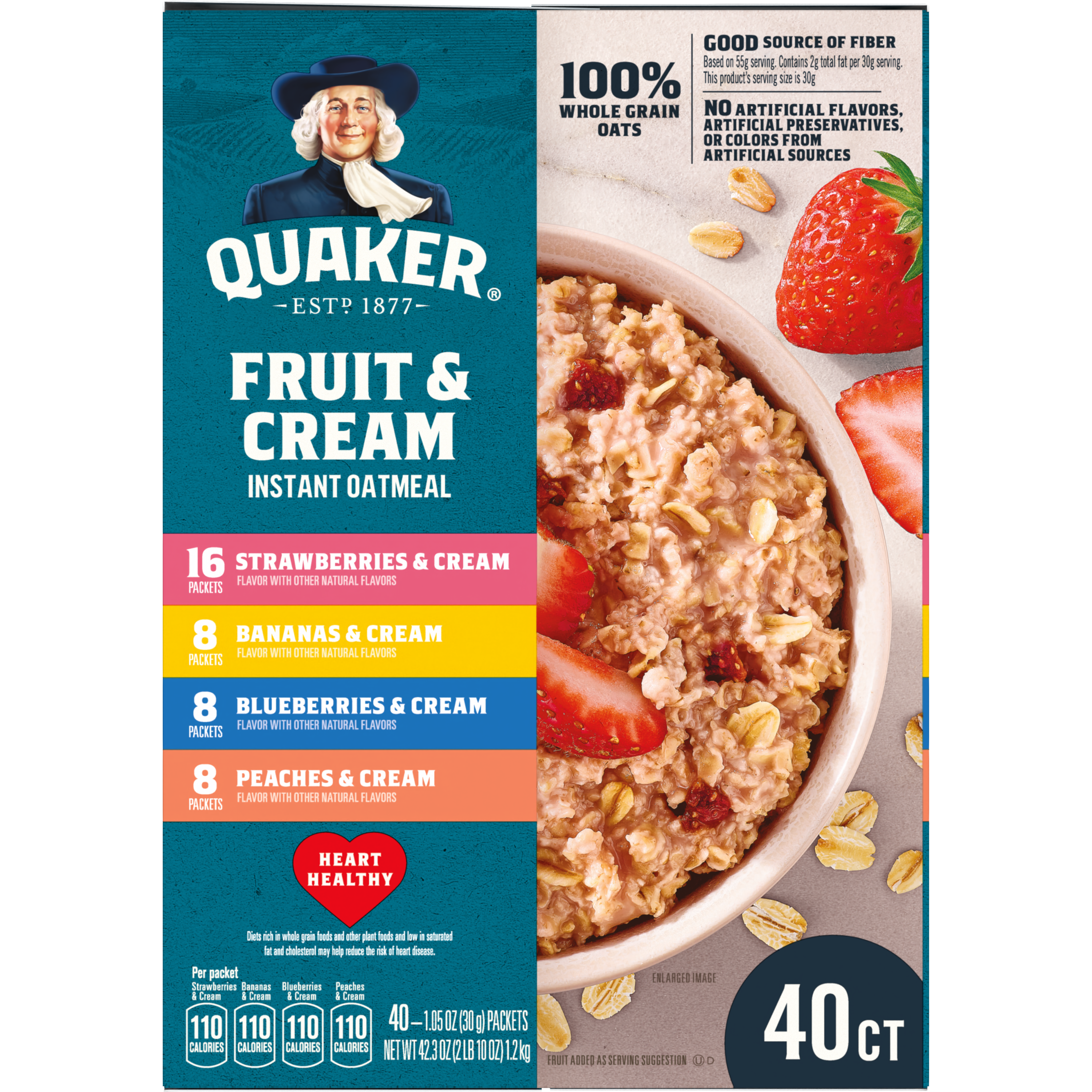 Quaker, Fruit & Cream Flavor Variety Mix, Instant Oatmeal thumbnail