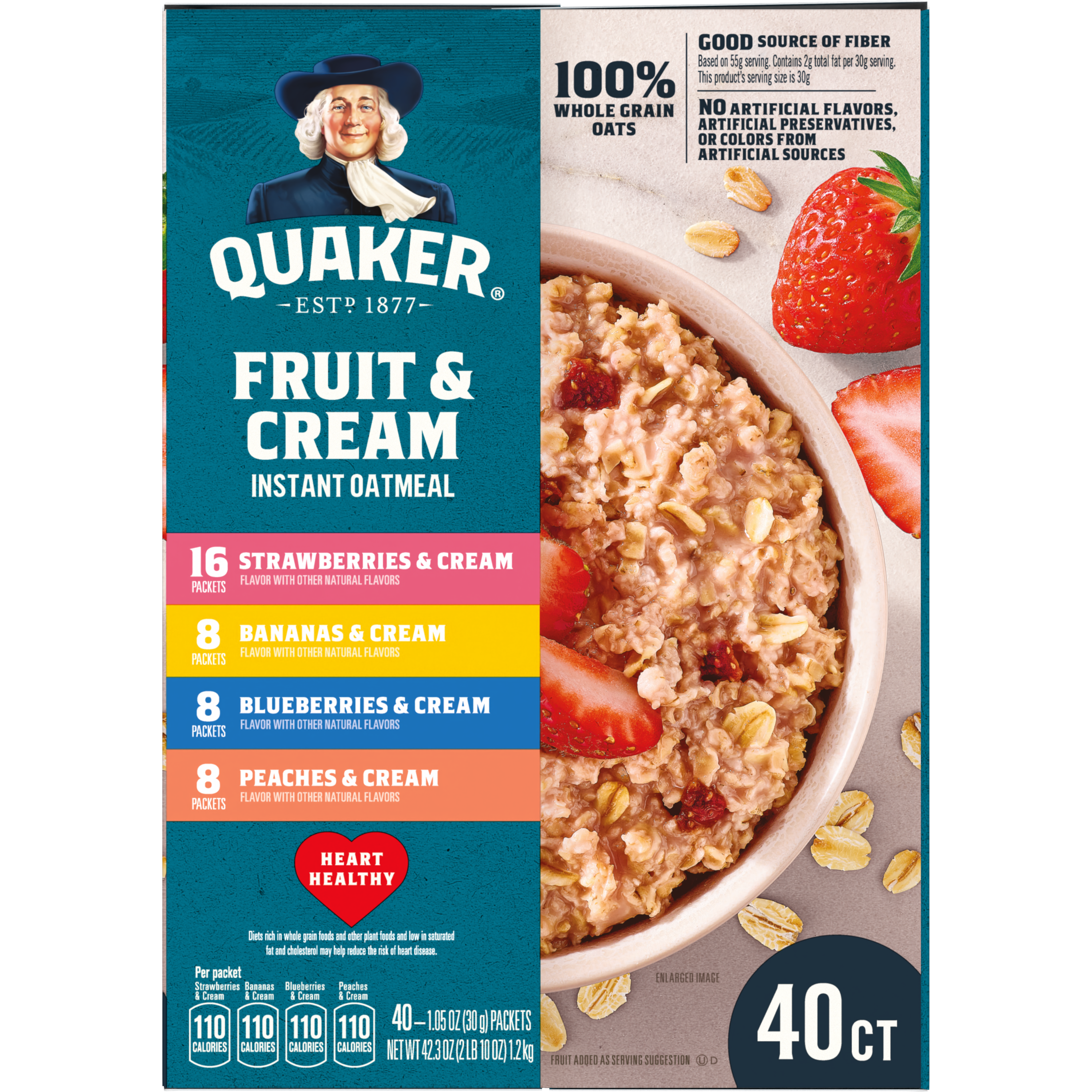 Quaker, Fruit & Cream Flavor Variety Mix, Instant Oatmeal thumbnail