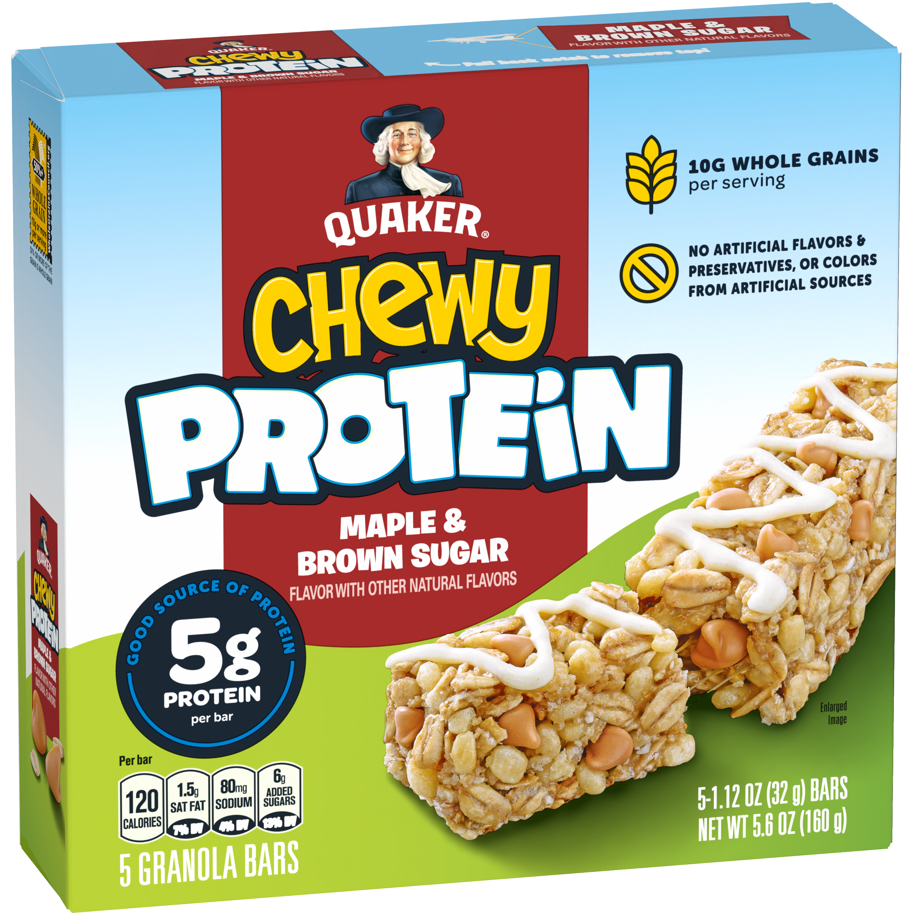 Quaker, Chewy Protein, Maple & Brown Sugar Flavor, Granola Bars thumbnail
