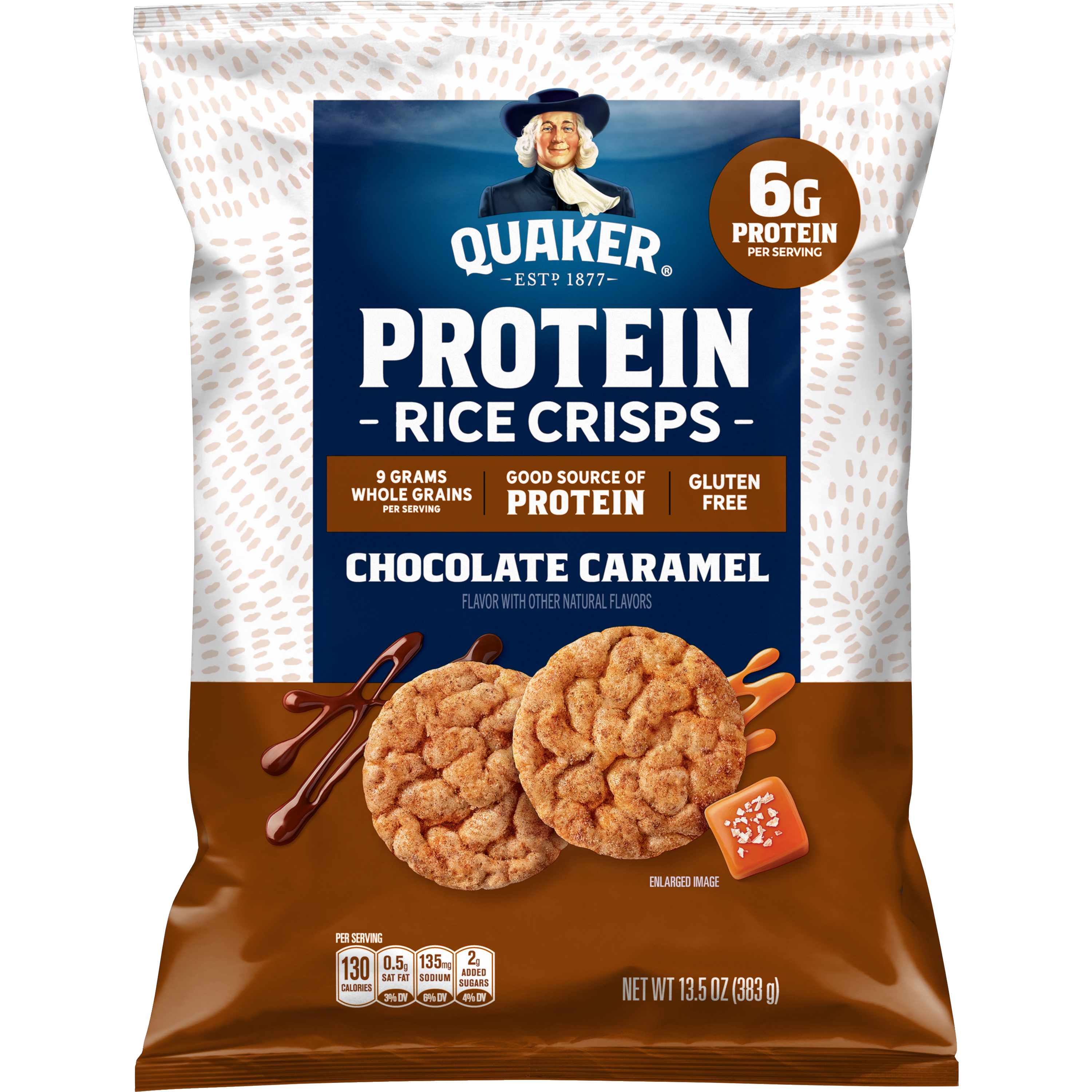 Quaker, Protein, Chocolate Caramel Flavor, Rice Crisps