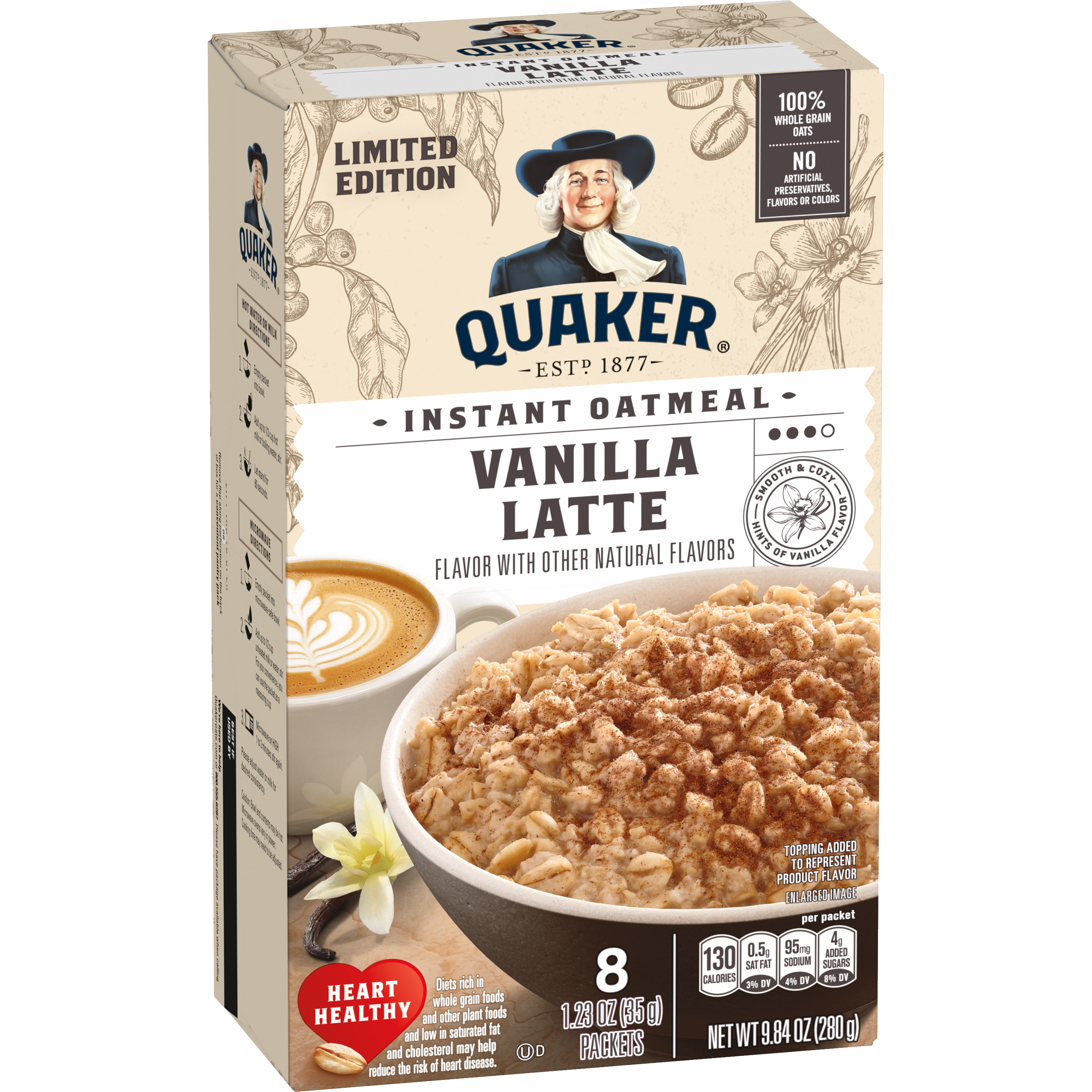 Quaker, Limited Edition, Vanilla Latte Flavor, Instant Oatmeal thumbnail