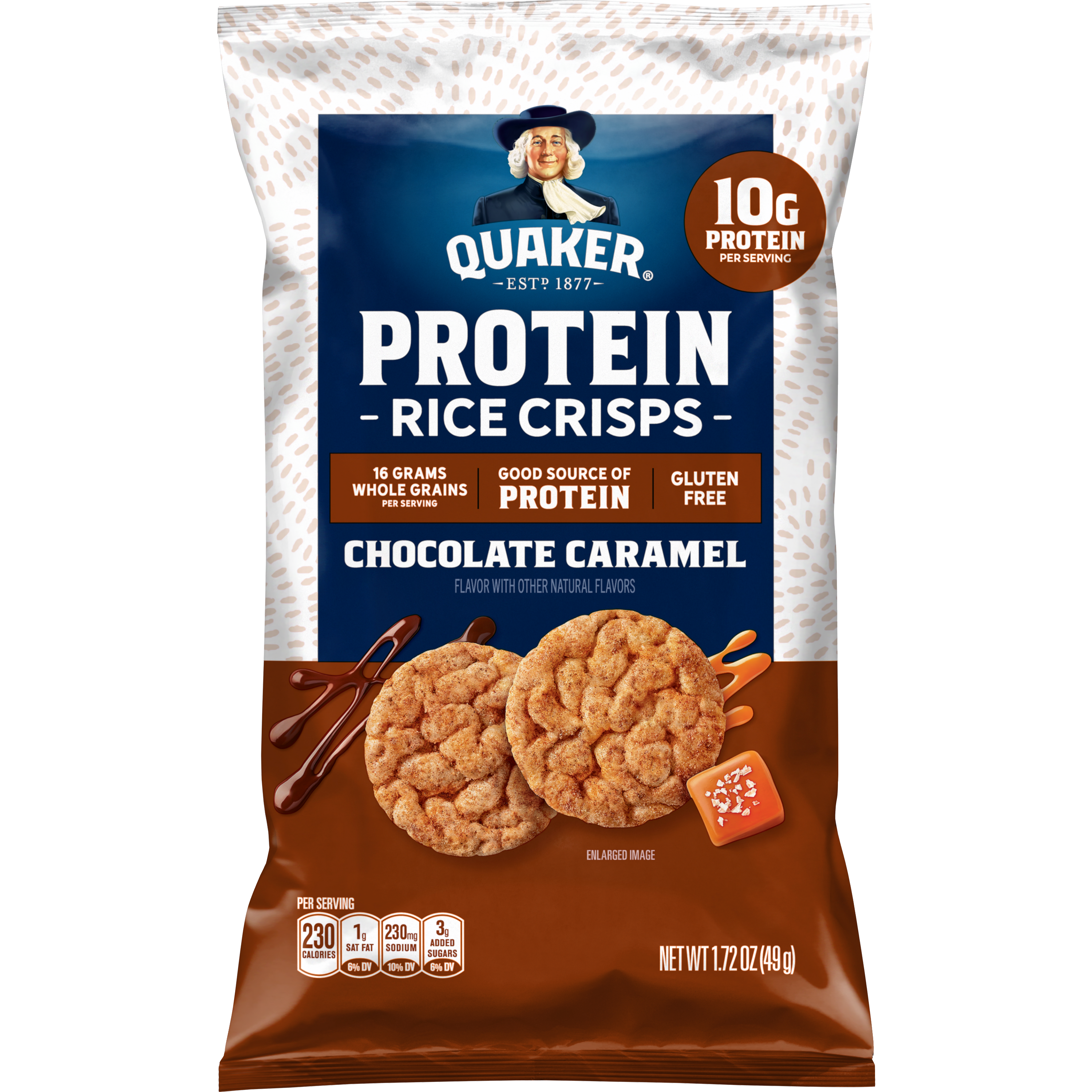 Quaker, Protein, Chocolate Caramel Flavor, Rice Crisps