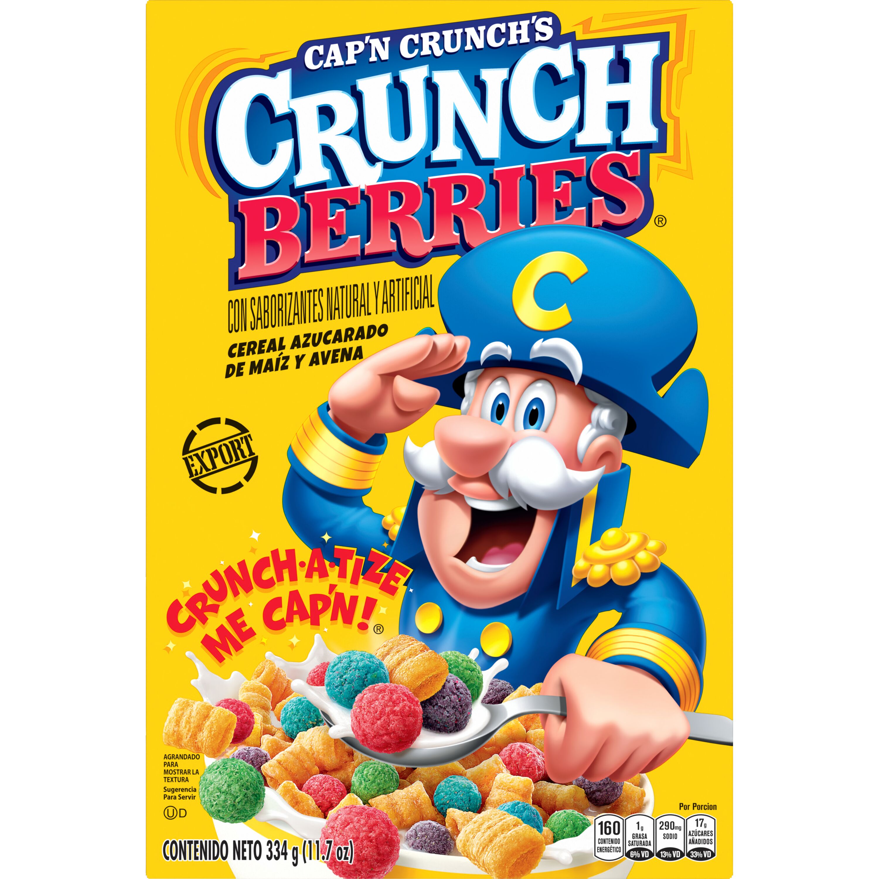 Cap'n Crunch's, Crunch Berries Naturally & Artificially Flavored, Sweetened Corn & Oat Cereal thumbnail