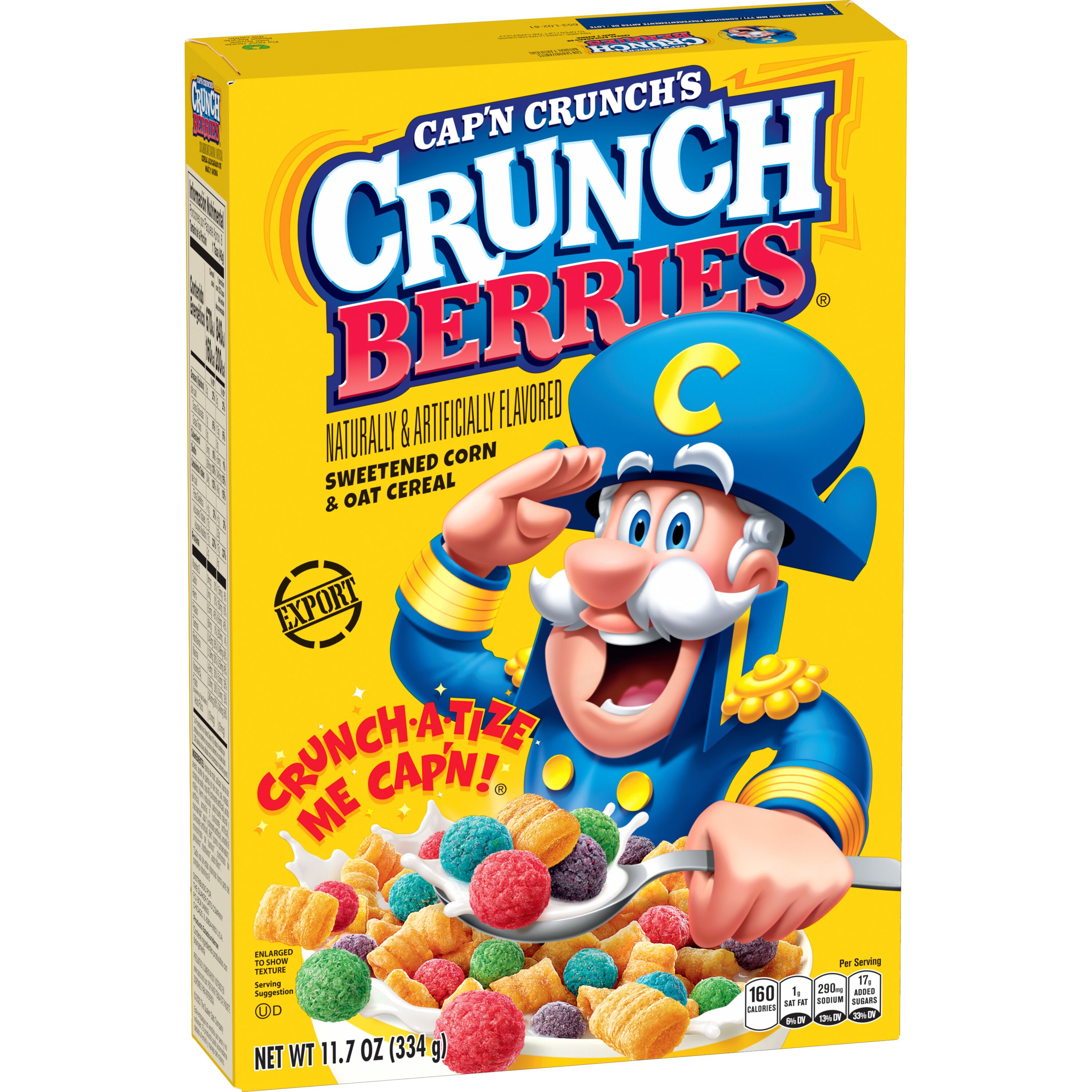 Cap'n Crunch's, Crunch Berries Naturally & Artificially Flavored, Sweetened Corn & Oat Cereal thumbnail
