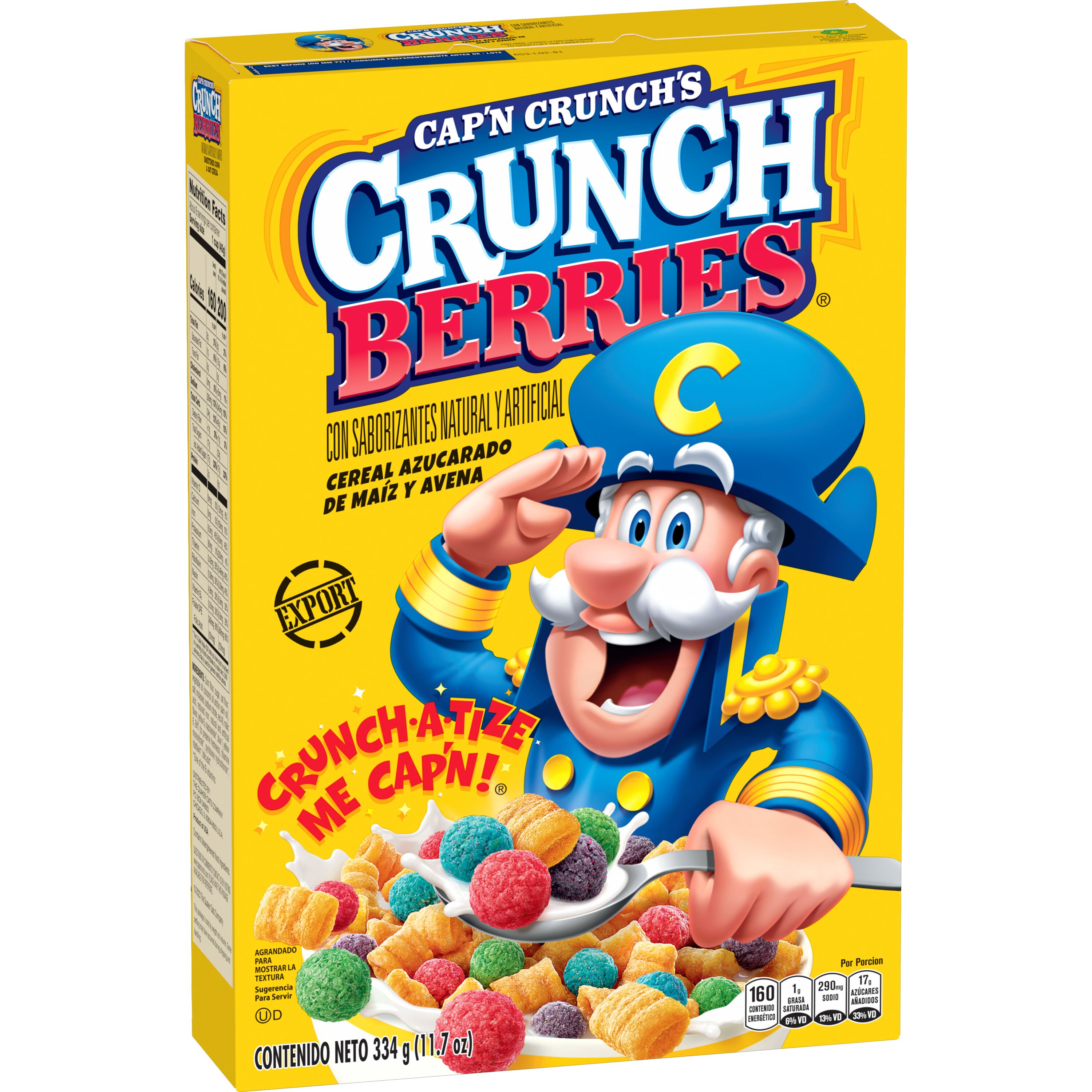 Cap'n Crunch's, Crunch Berries Naturally & Artificially Flavored, Sweetened Corn & Oat Cereal thumbnail