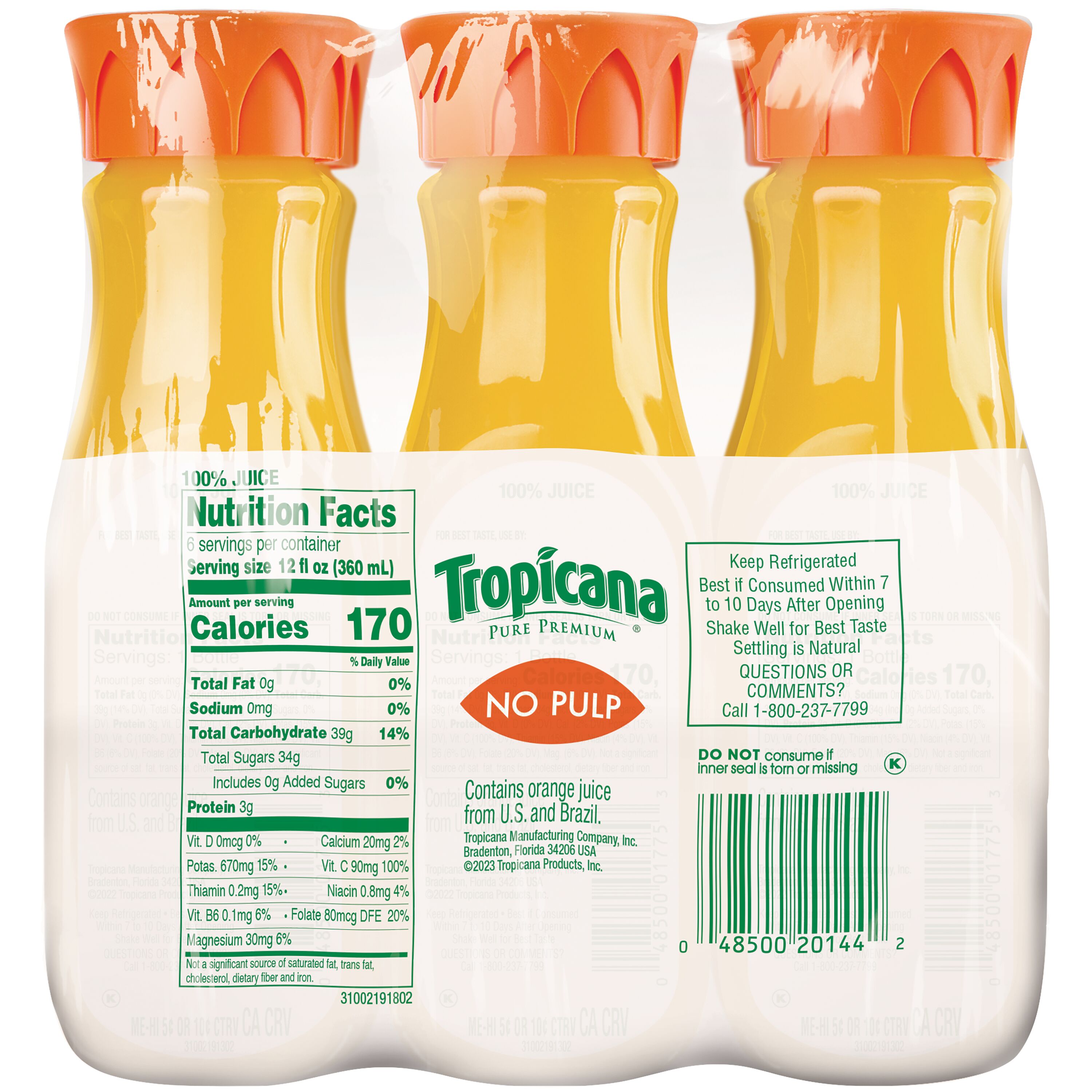 Tropicana, Pure Premium, No Pulp, 100% Orange Juice thumbnail