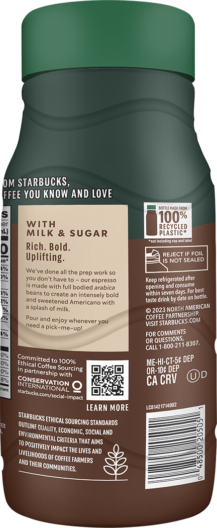 Starbucks, Espresso Americano With Milk & Sugar, Chilled Espresso Beverage thumbnail