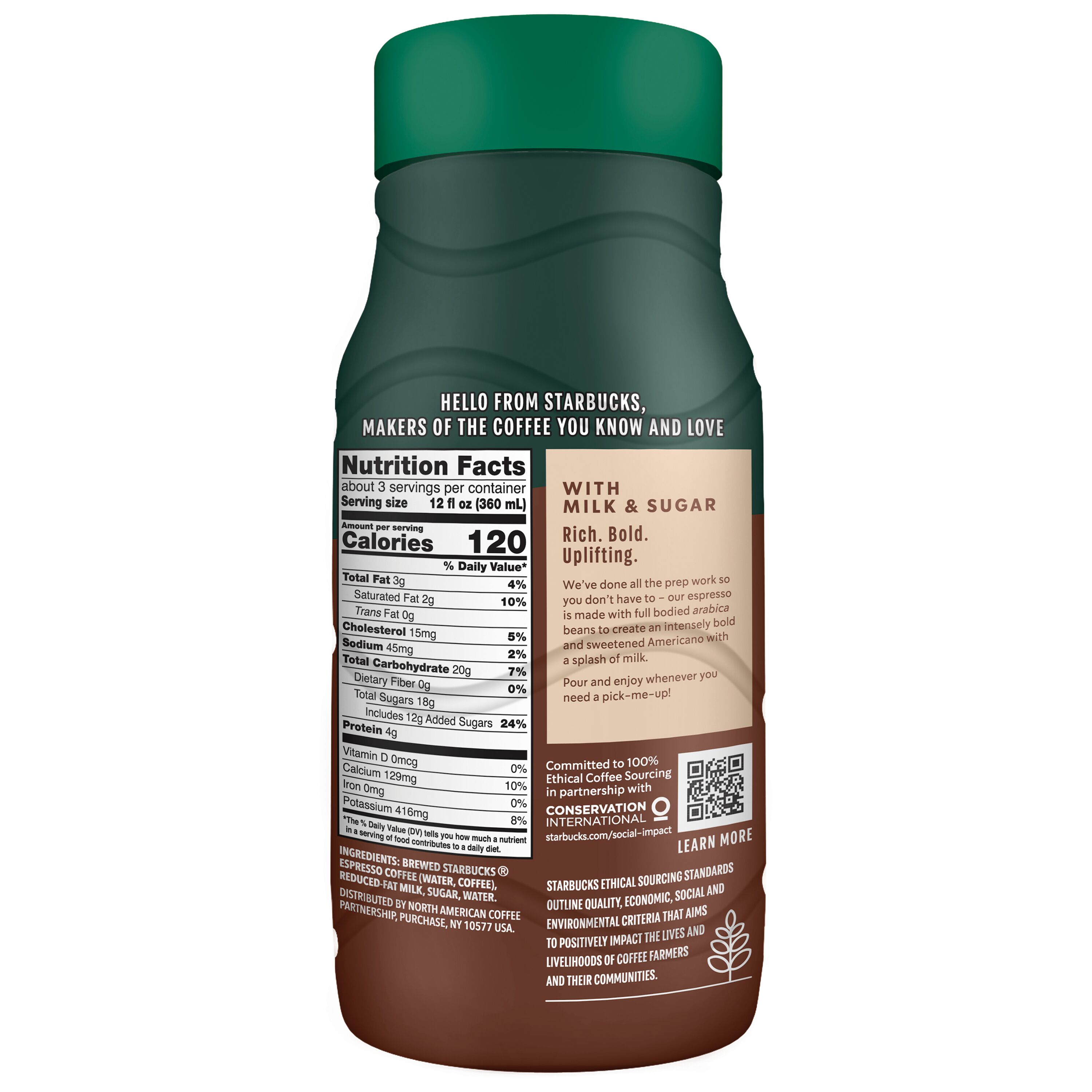 Starbucks, Espresso Americano With Milk & Sugar, Chilled Espresso Beverage thumbnail