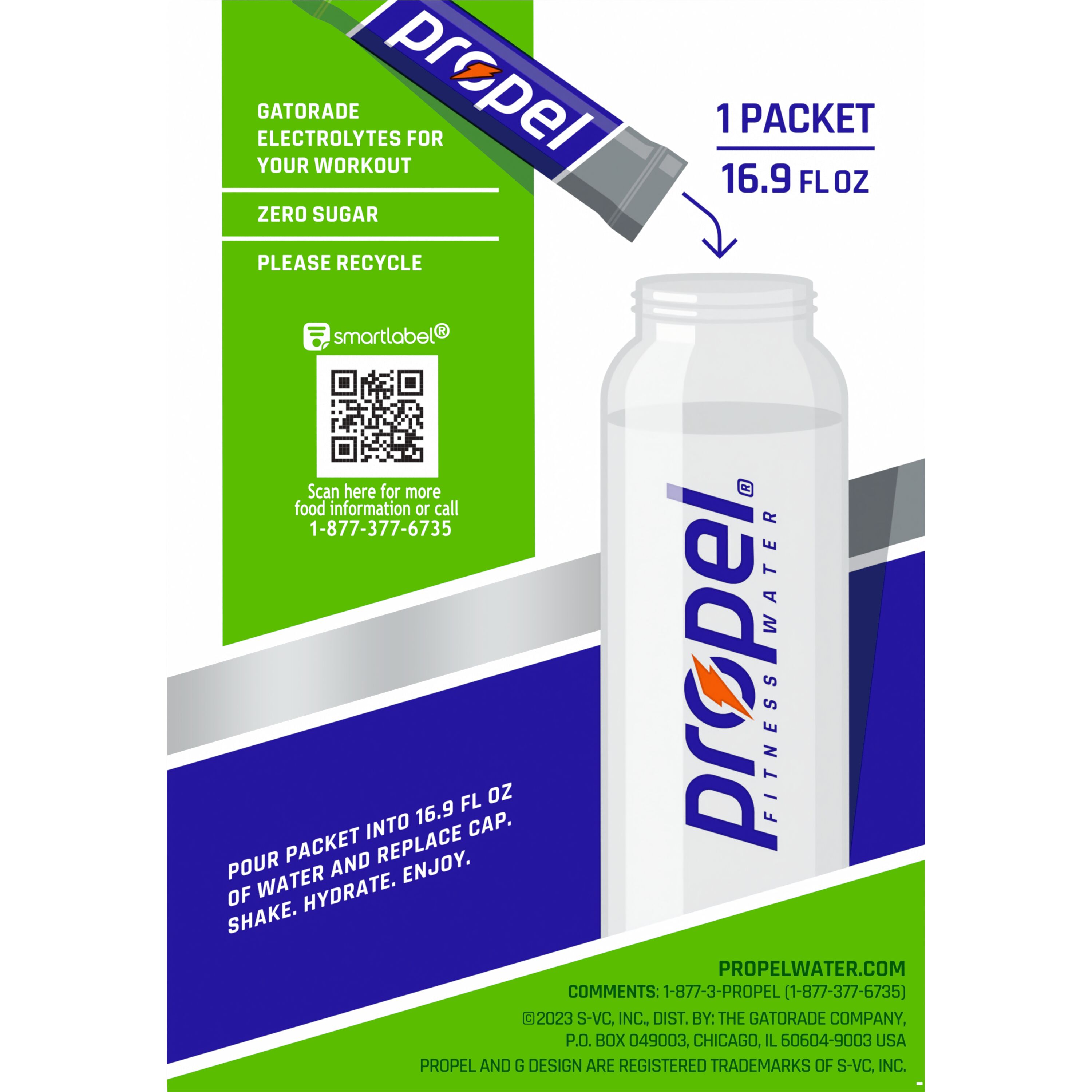 Propel, Zero Sugar, Kiwi Strawberry Flavored, Electrolyte Water Beverage Mix thumbnail