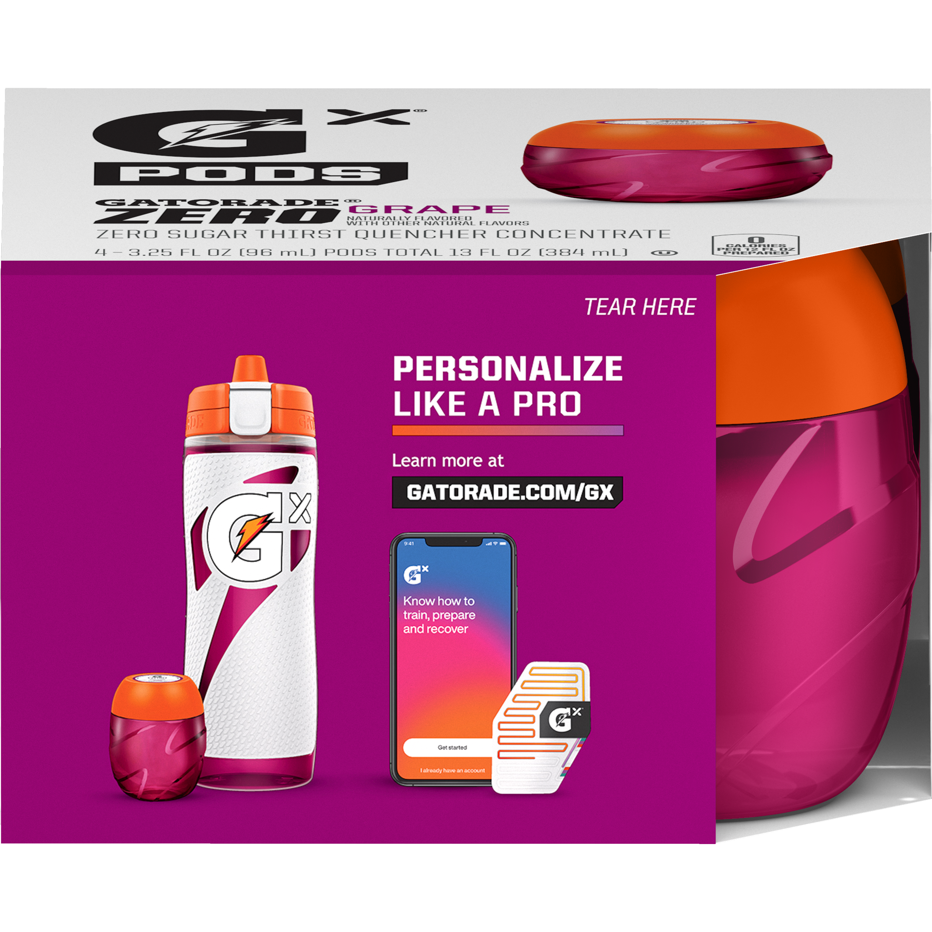 Gatorade, Gx-Pods, Grape Flavored, Zero Sugar Thirst Quencher Concentrate