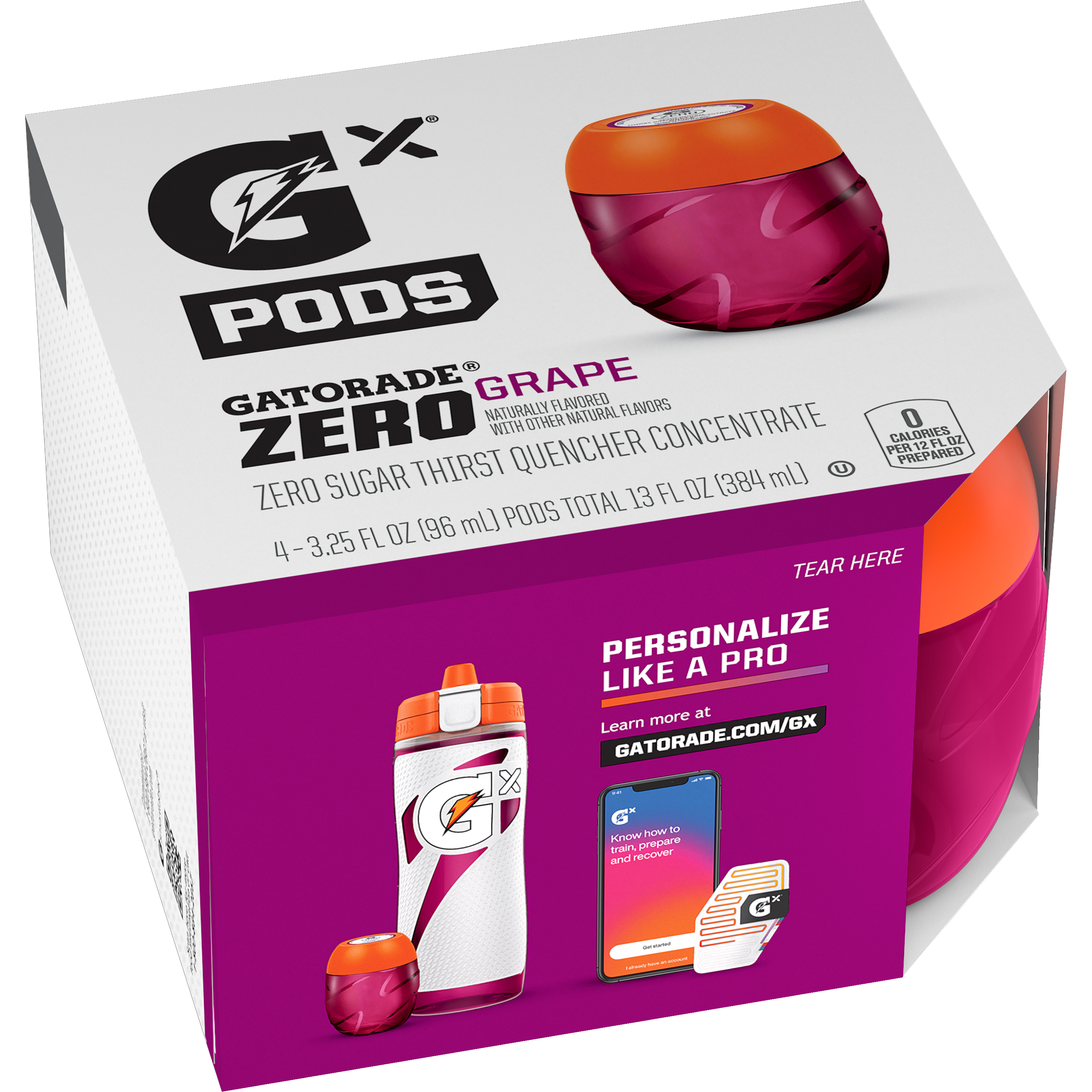 Gatorade, Gx-Pods, Grape Flavored, Zero Sugar Thirst Quencher Concentrate thumbnail