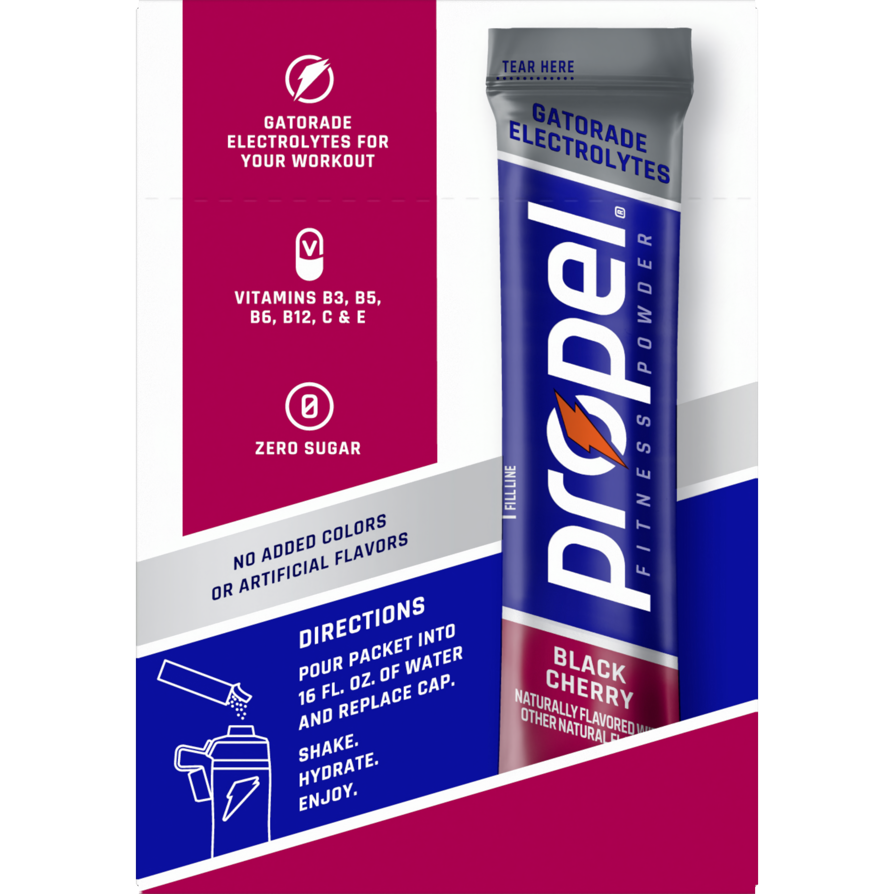 Propel, Zero Sugar, Black Cherry Flavored, Electrolyte Water Beverage Mix thumbnail